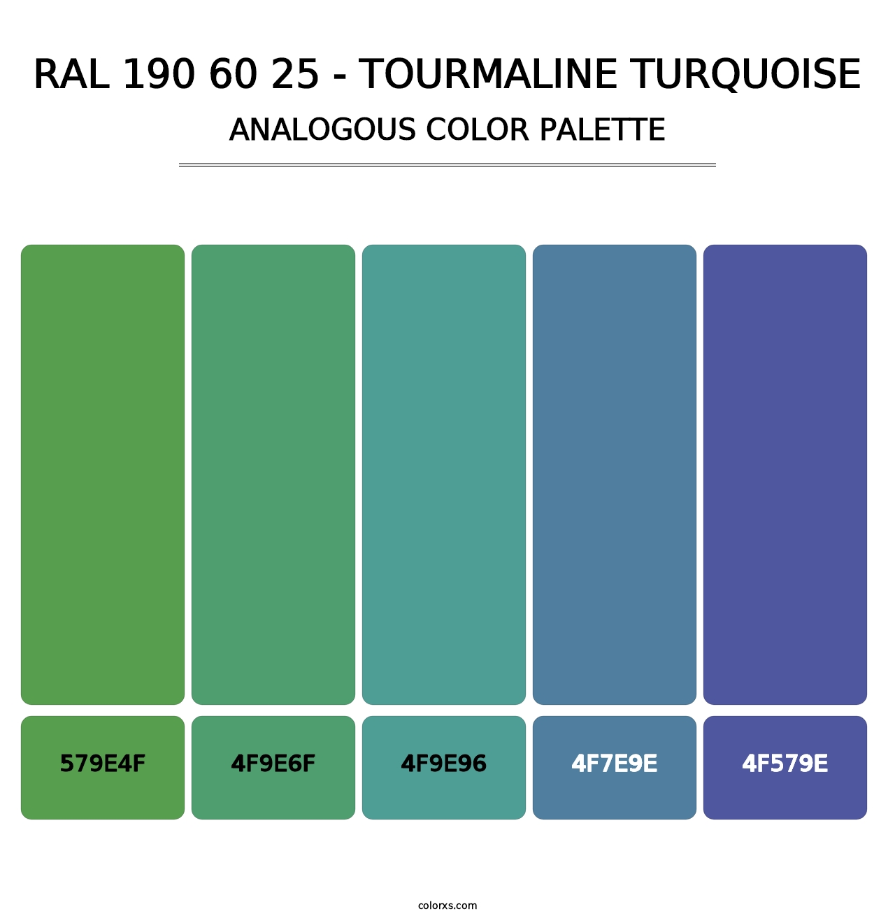 RAL 190 60 25 - Tourmaline Turquoise - Analogous Color Palette