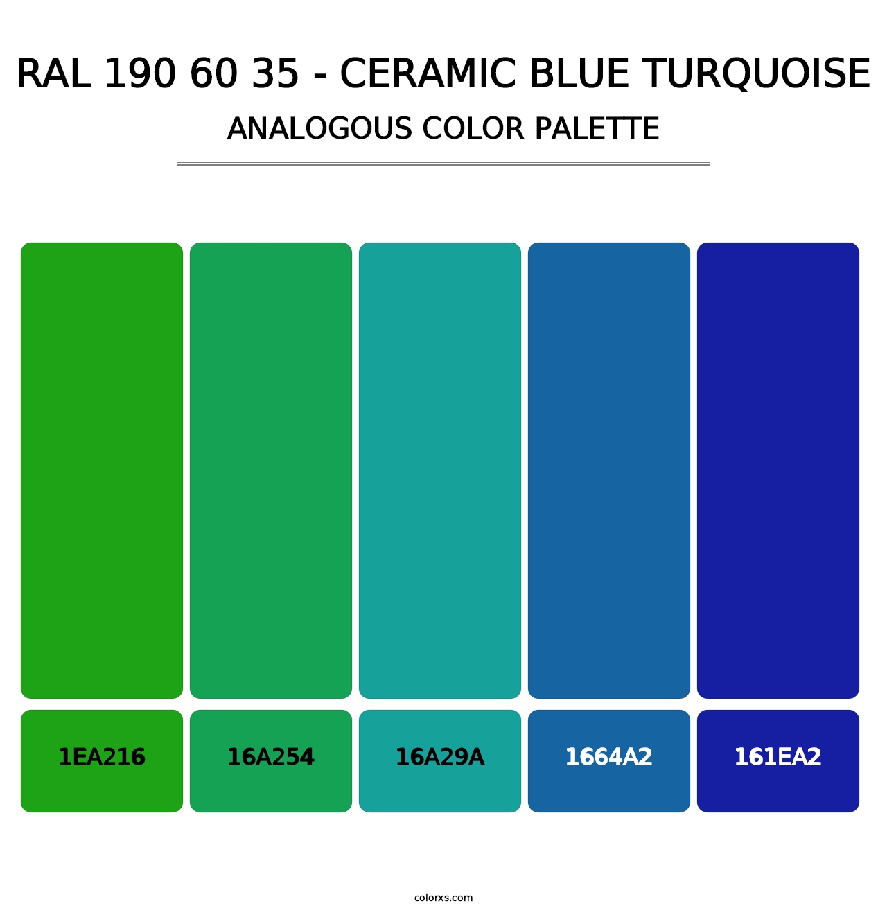 RAL 190 60 35 - Ceramic Blue Turquoise - Analogous Color Palette