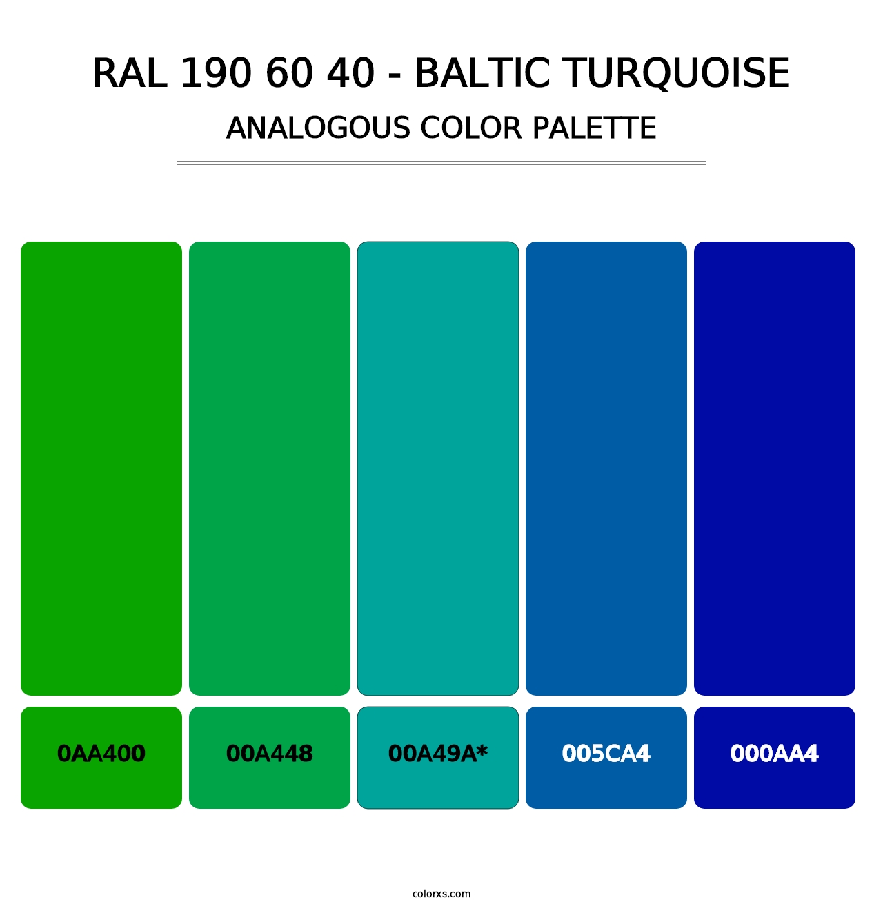 RAL 190 60 40 - Baltic Turquoise - Analogous Color Palette