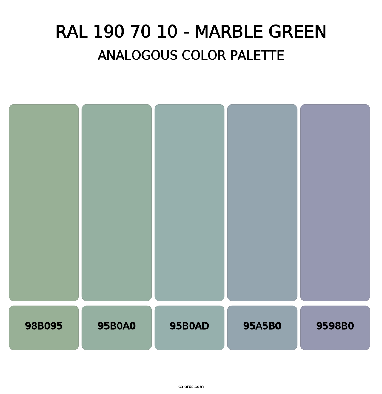 RAL 190 70 10 - Marble Green - Analogous Color Palette