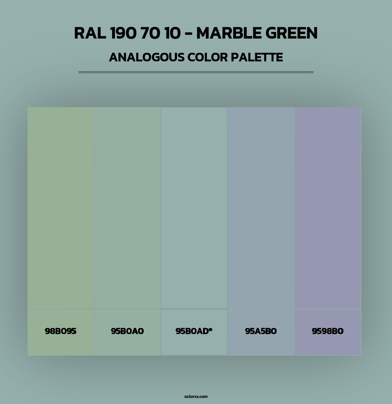 RAL 190 70 10 - Marble Green - Analogous Color Palette