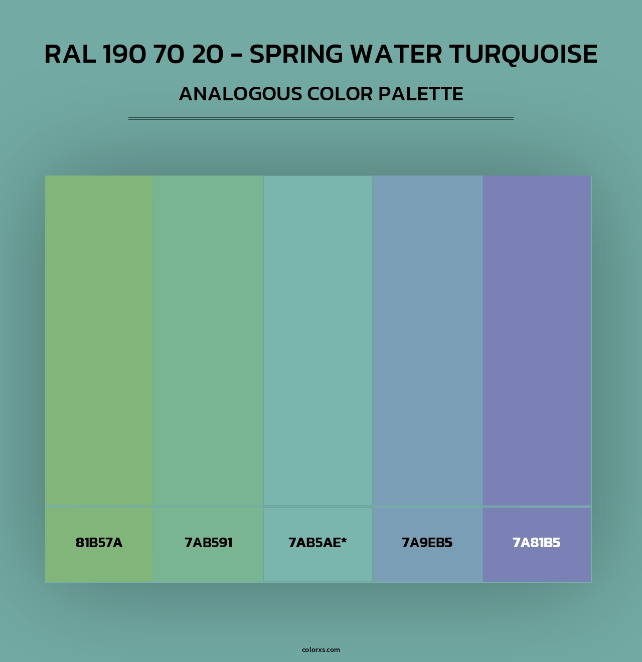RAL 190 70 20 - Spring Water Turquoise - Analogous Color Palette
