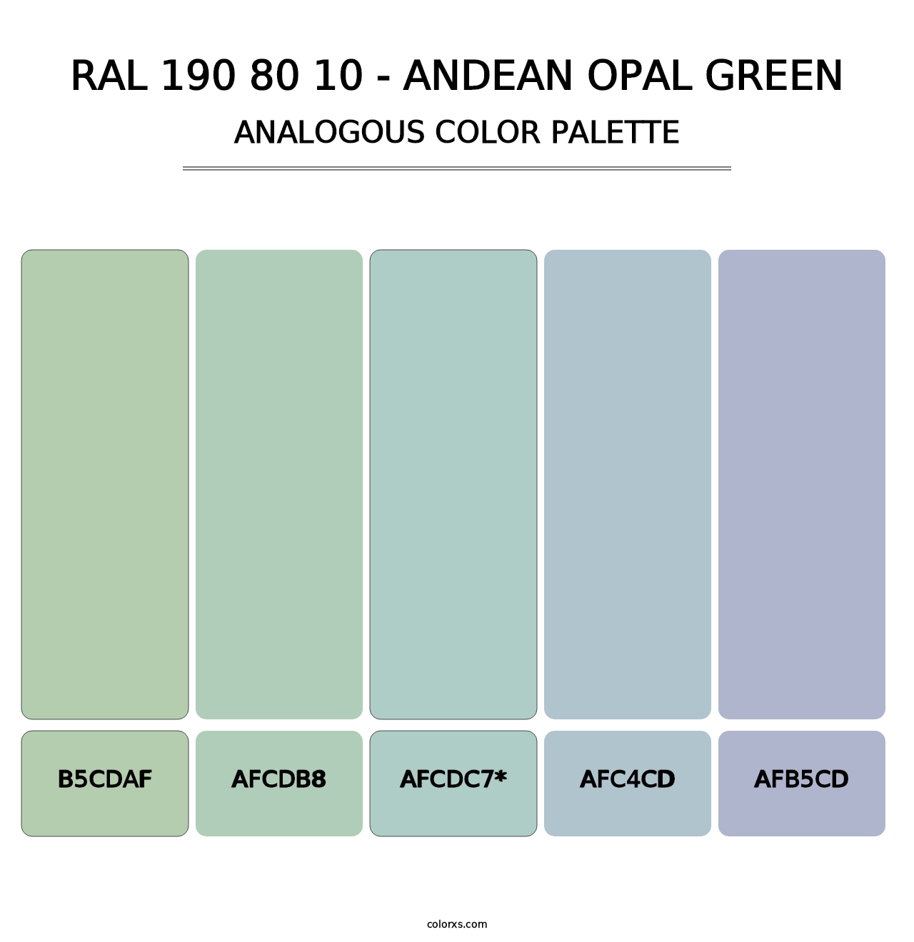 RAL 190 80 10 - Andean Opal Green - Analogous Color Palette