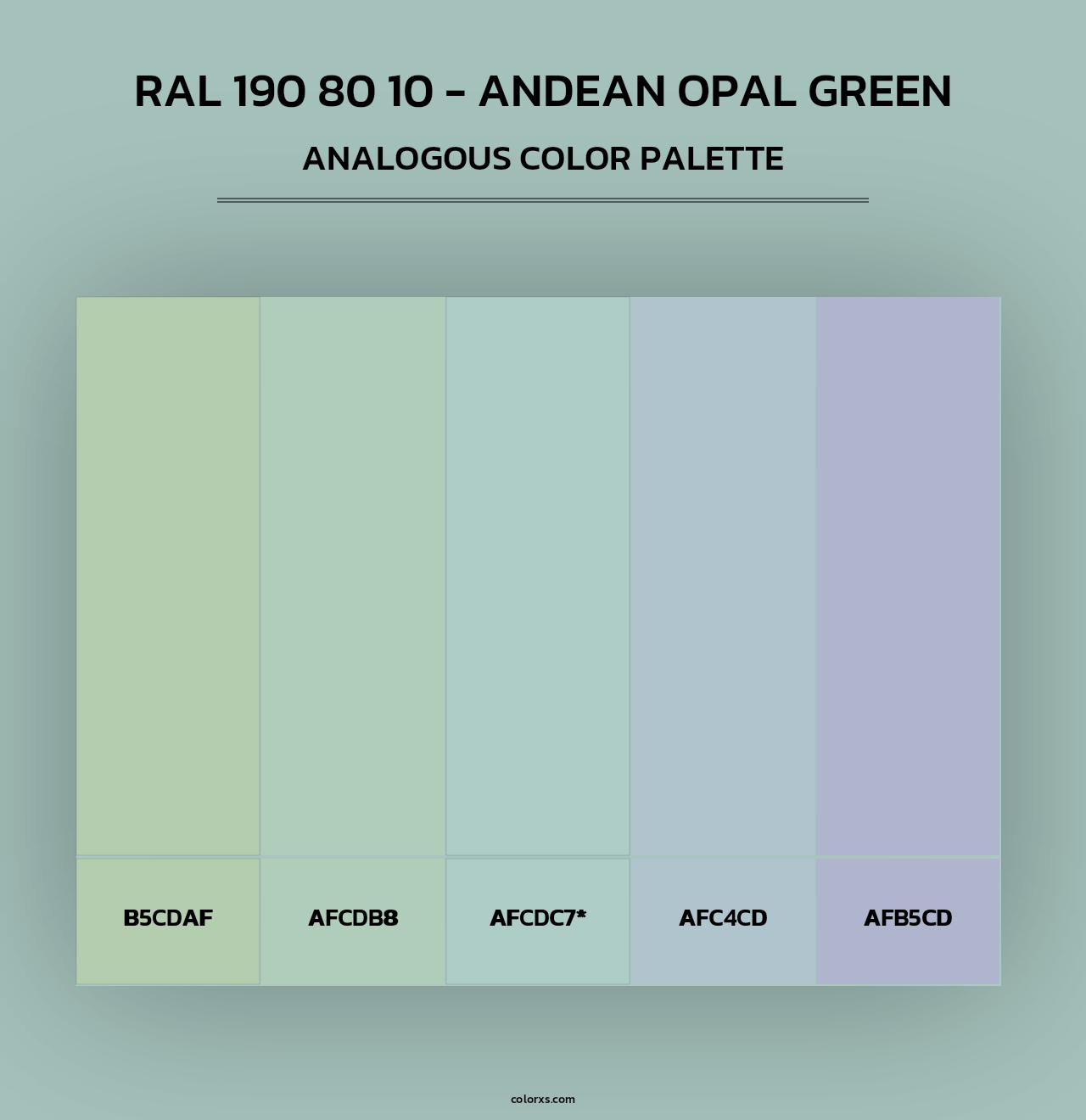 RAL 190 80 10 - Andean Opal Green - Analogous Color Palette