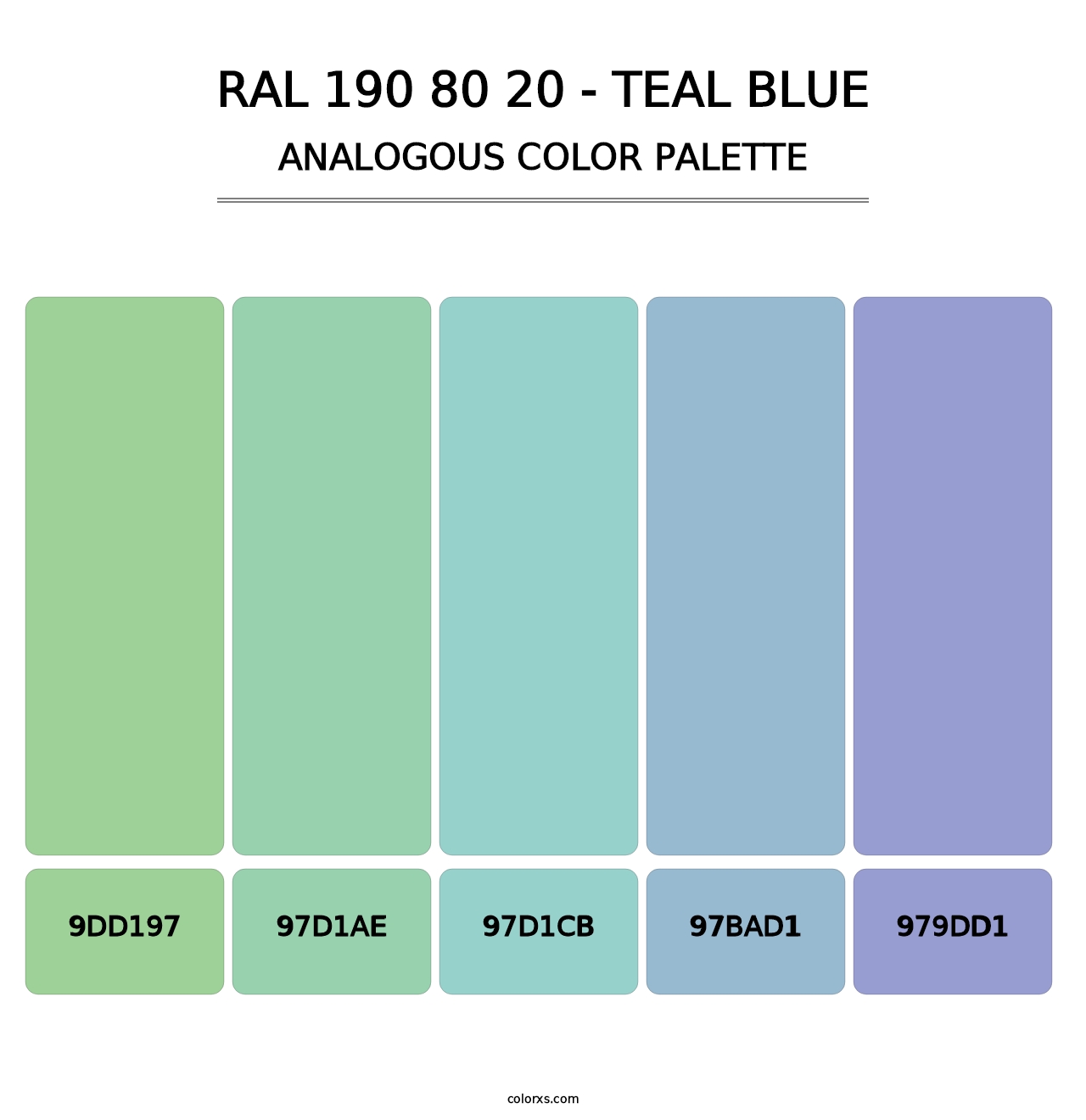 RAL 190 80 20 - Teal Blue - Analogous Color Palette