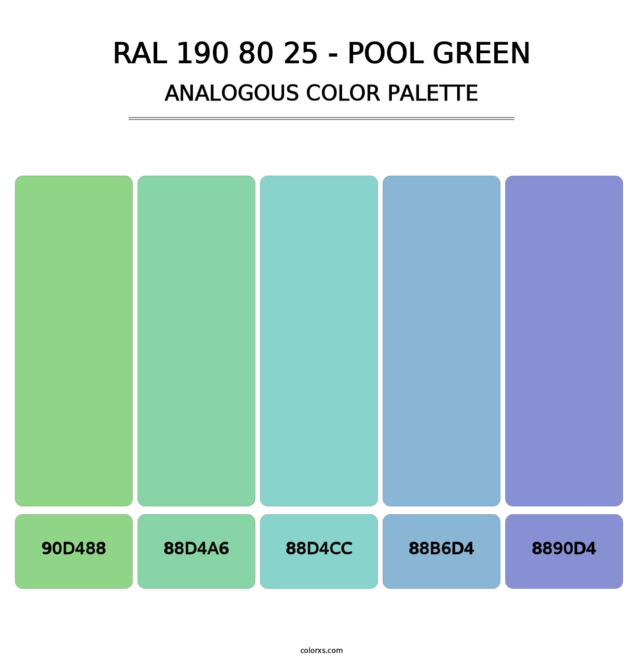 RAL 190 80 25 - Pool Green - Analogous Color Palette