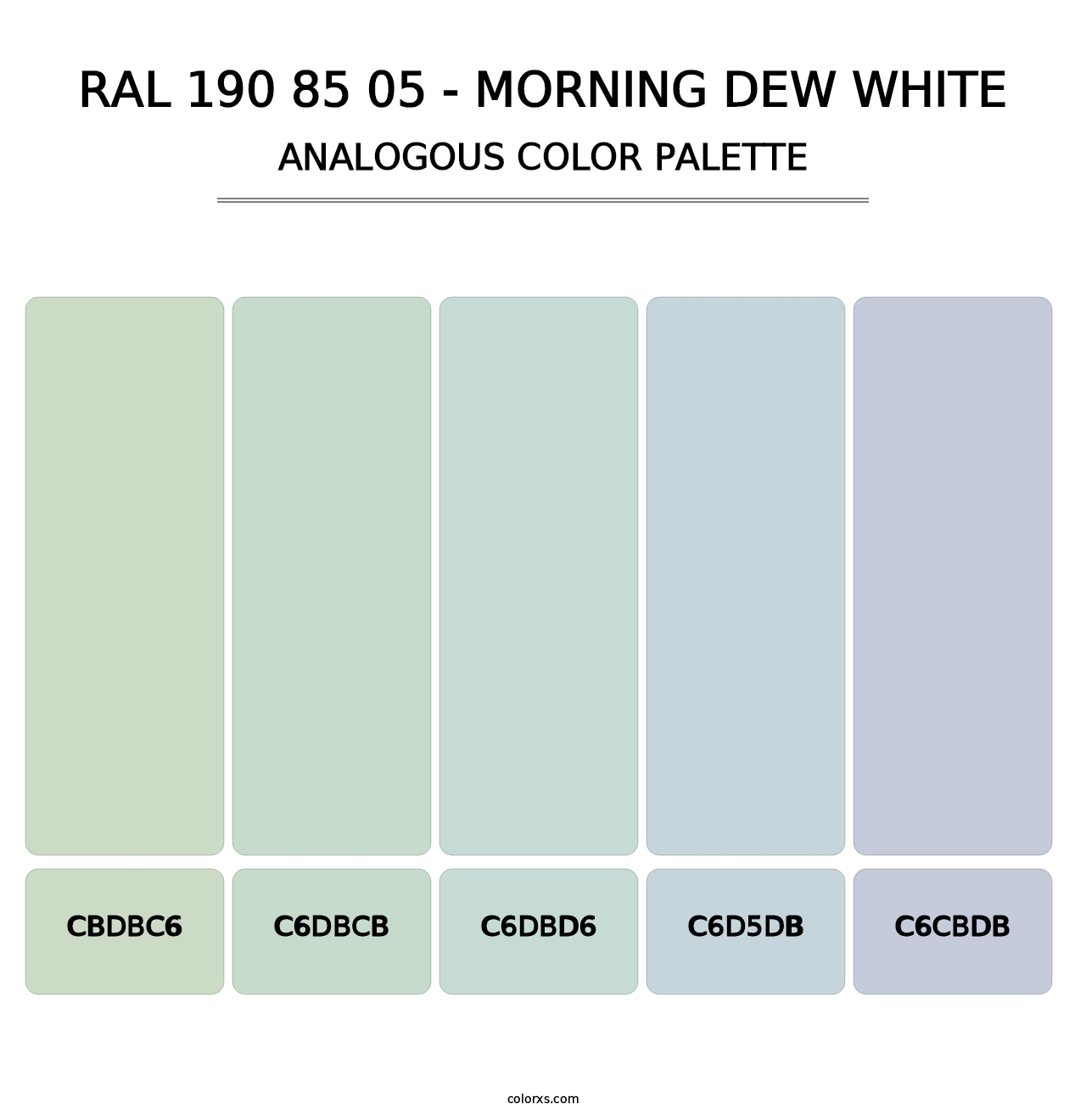 RAL 190 85 05 - Morning Dew White - Analogous Color Palette