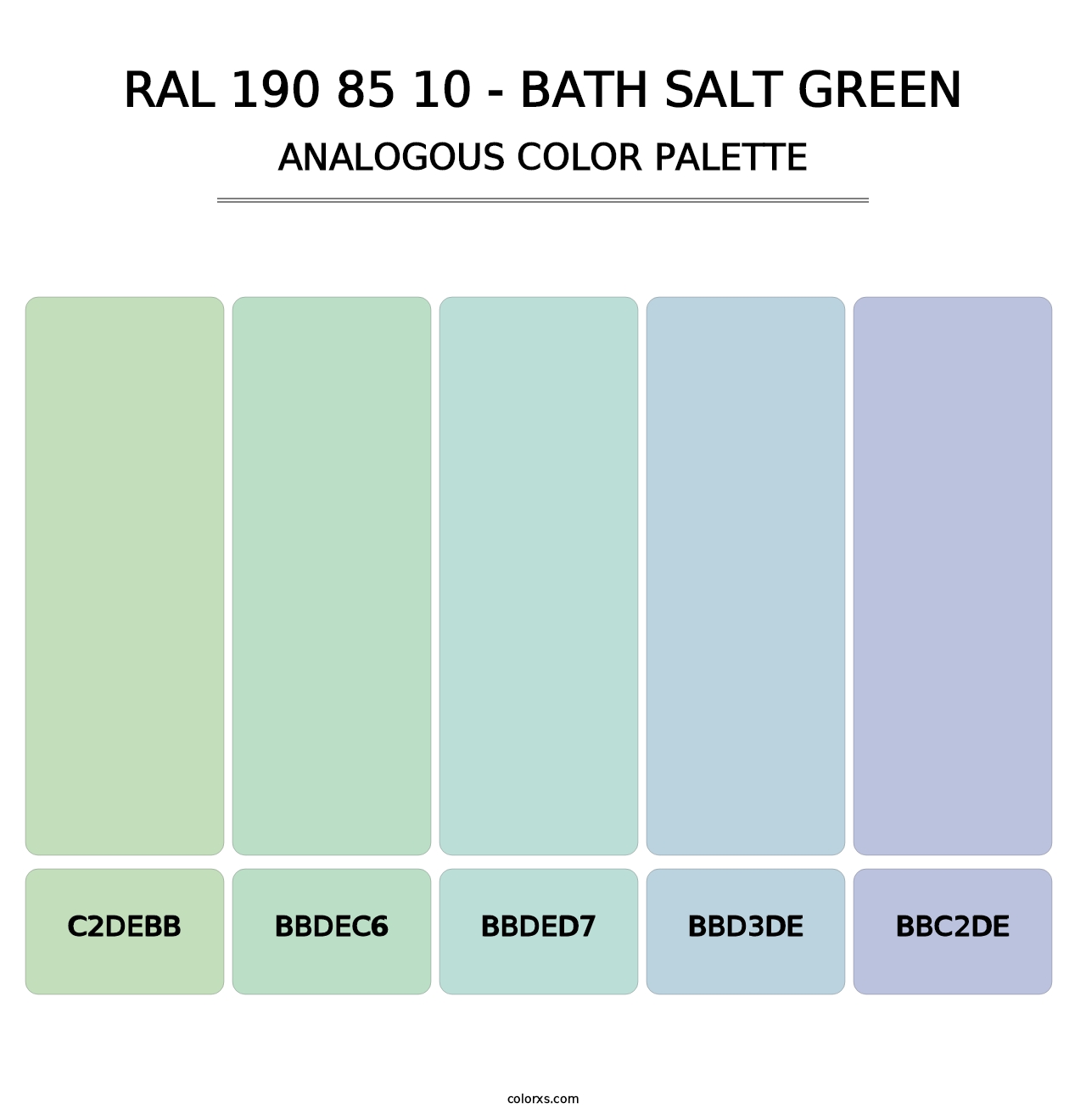 RAL 190 85 10 - Bath Salt Green - Analogous Color Palette
