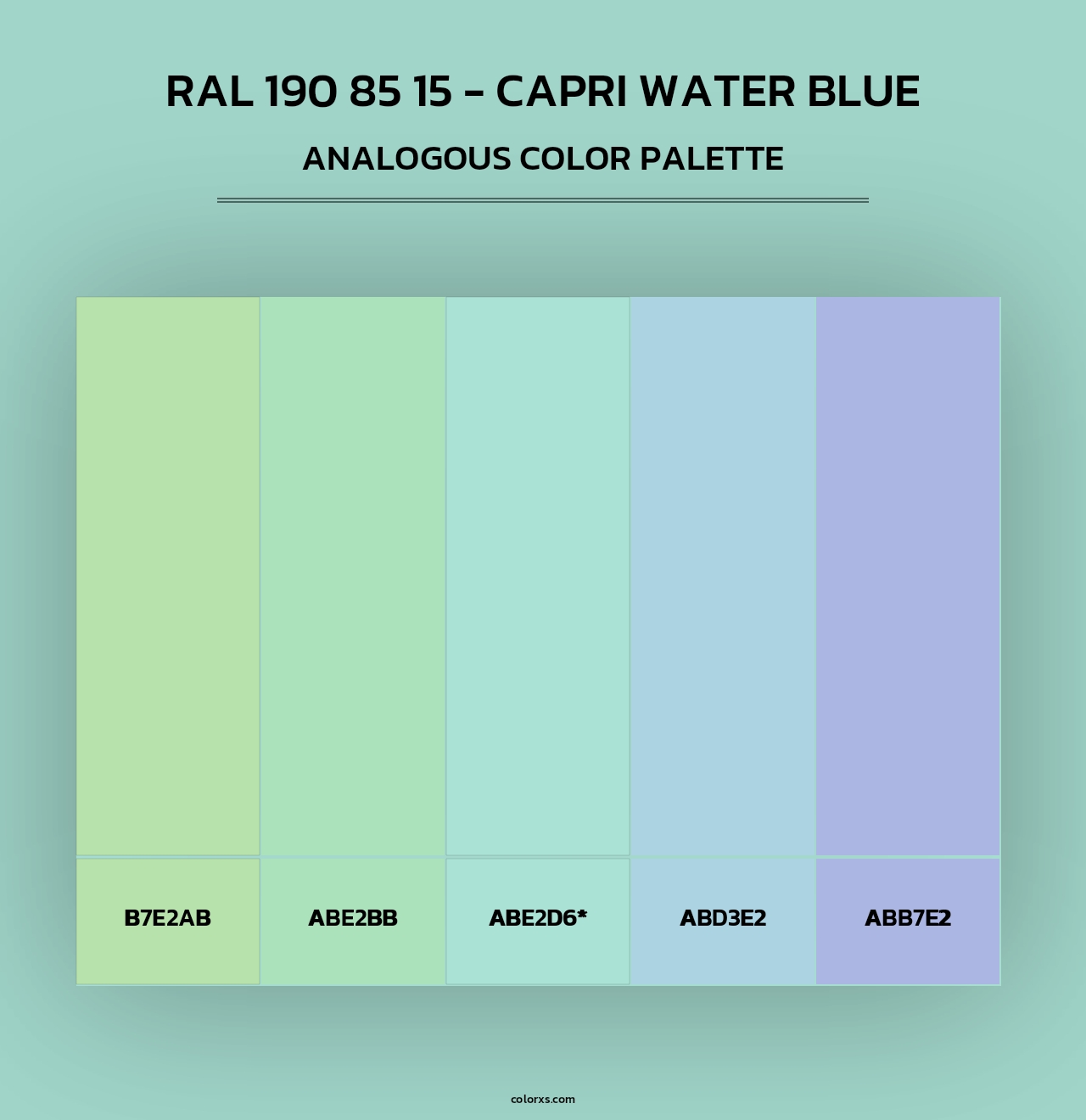 RAL 190 85 15 - Capri Water Blue - Analogous Color Palette