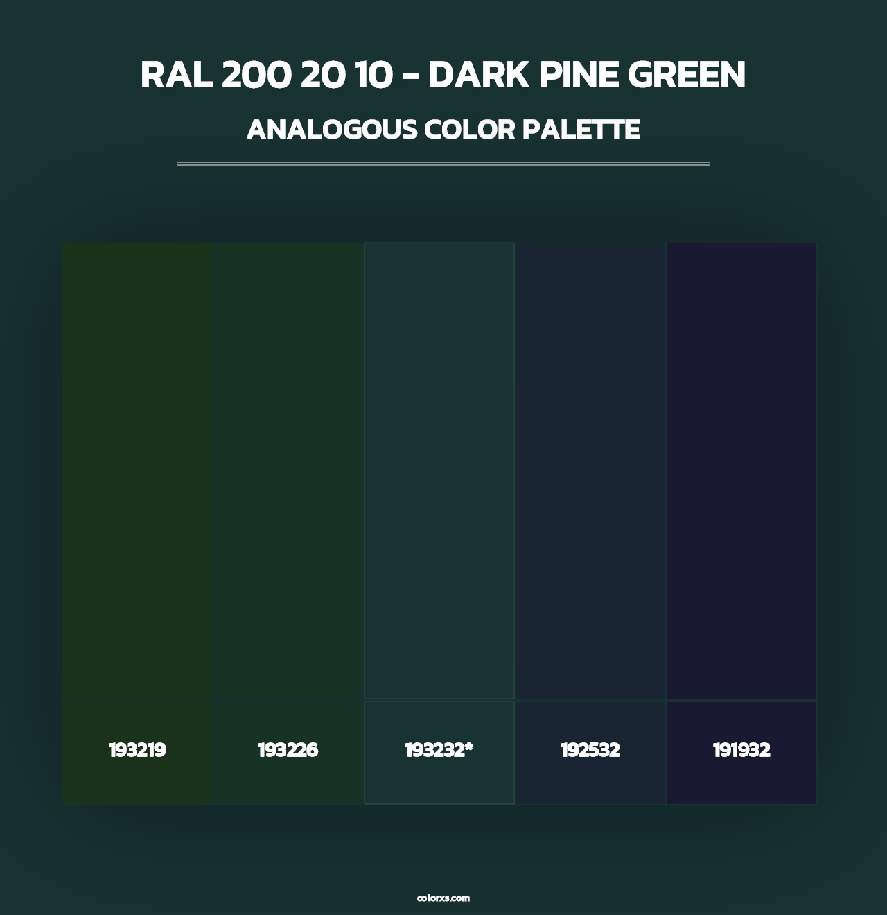 RAL 200 20 10 - Dark Pine Green - Analogous Color Palette