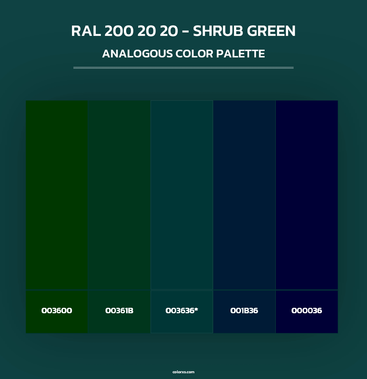 RAL 200 20 20 - Shrub Green - Analogous Color Palette