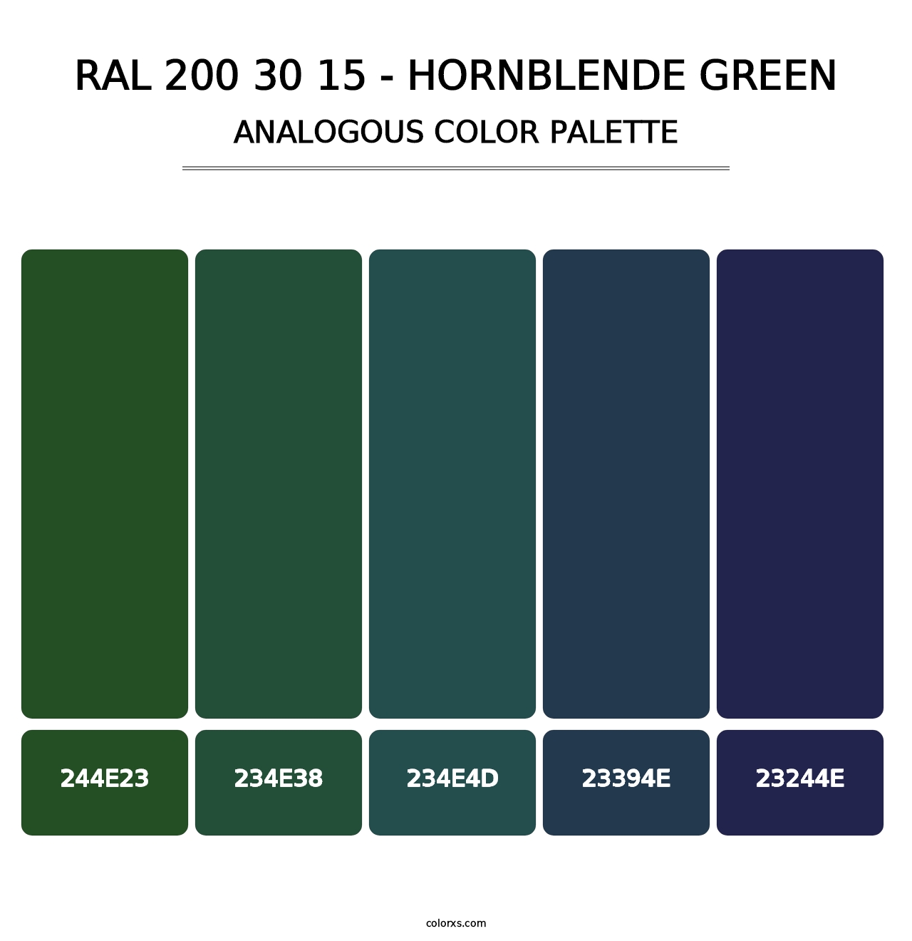 RAL 200 30 15 - Hornblende Green - Analogous Color Palette