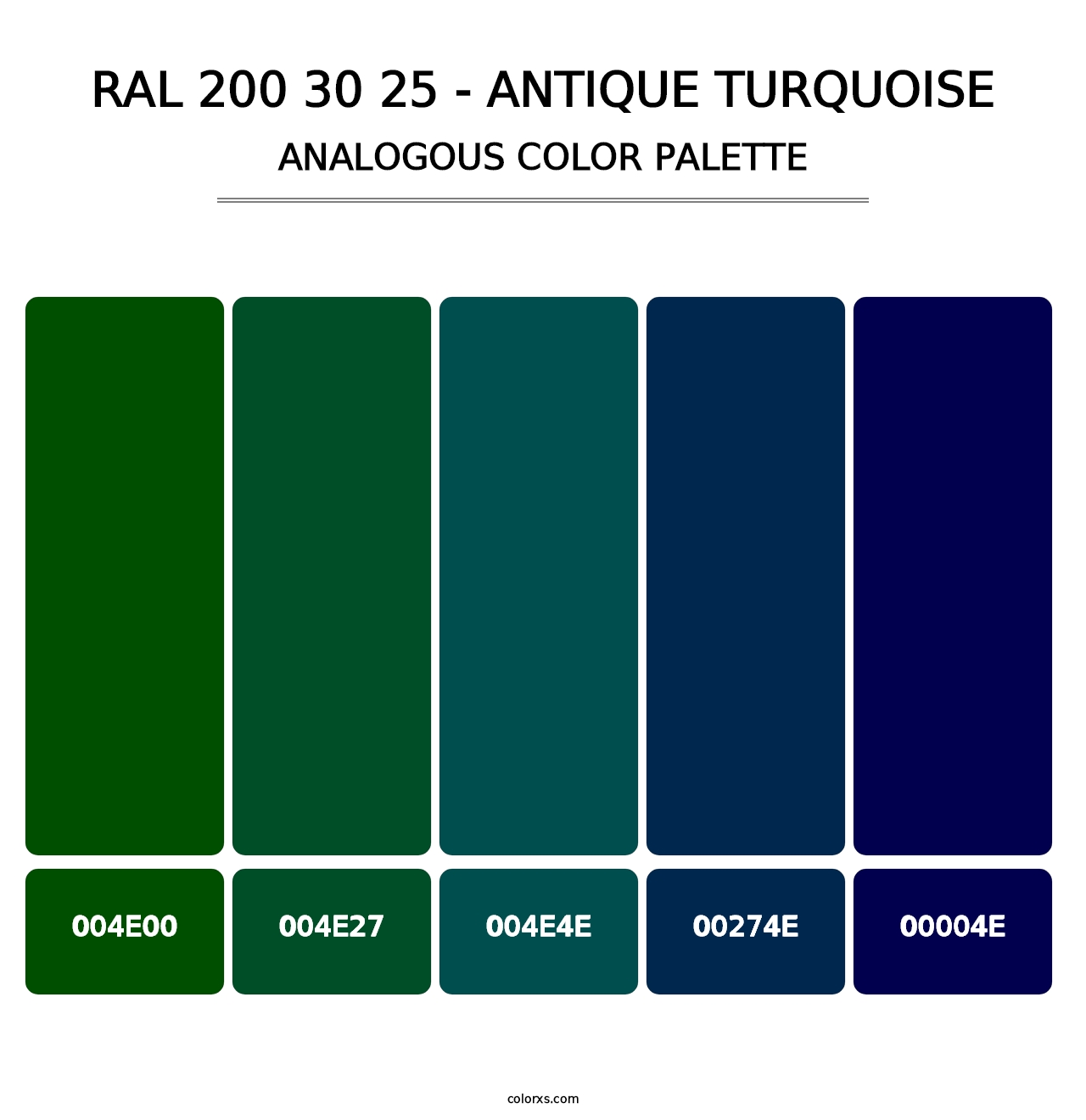RAL 200 30 25 - Antique Turquoise - Analogous Color Palette