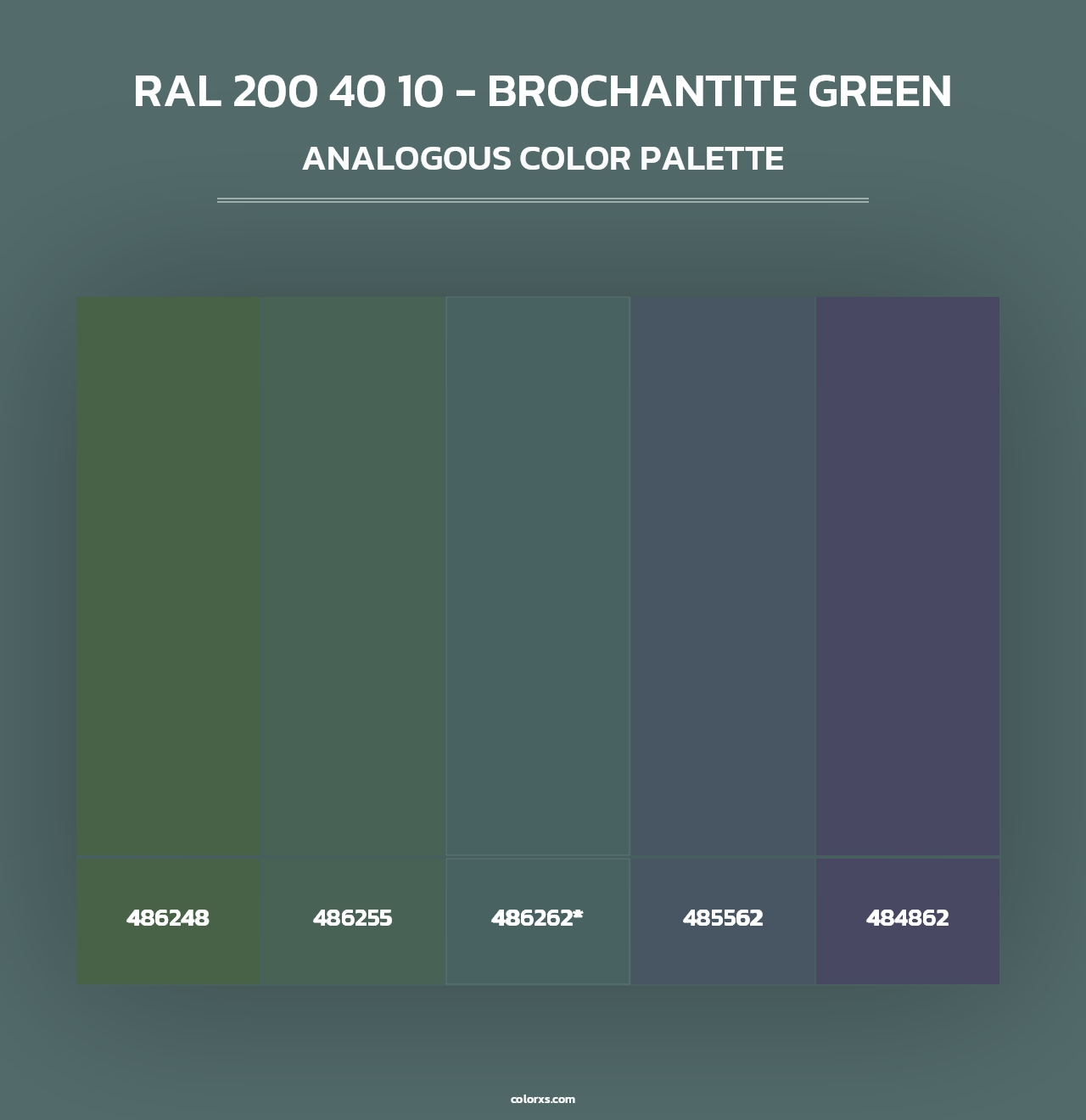 RAL 200 40 10 - Brochantite Green - Analogous Color Palette