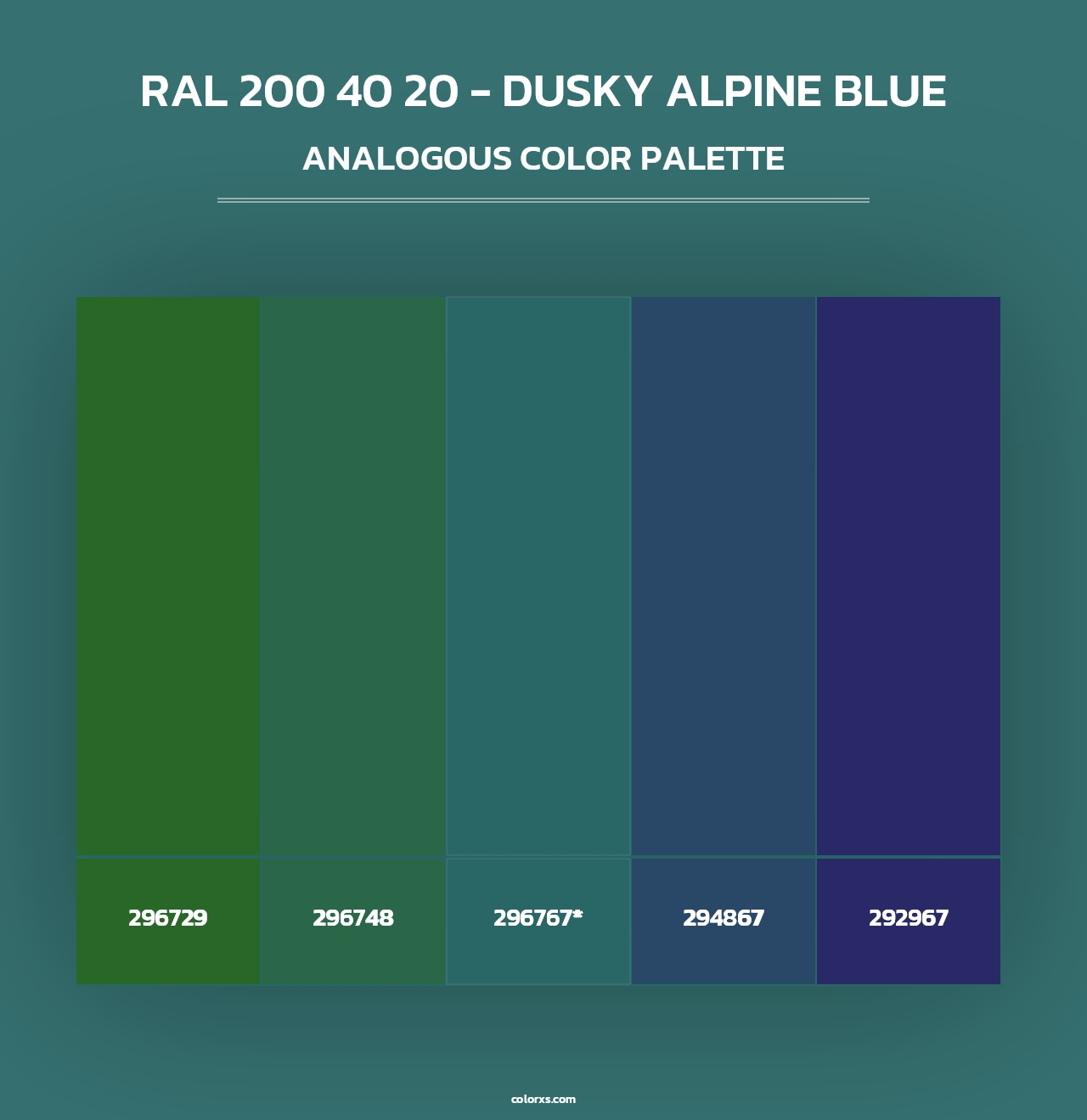 RAL 200 40 20 - Dusky Alpine Blue - Analogous Color Palette