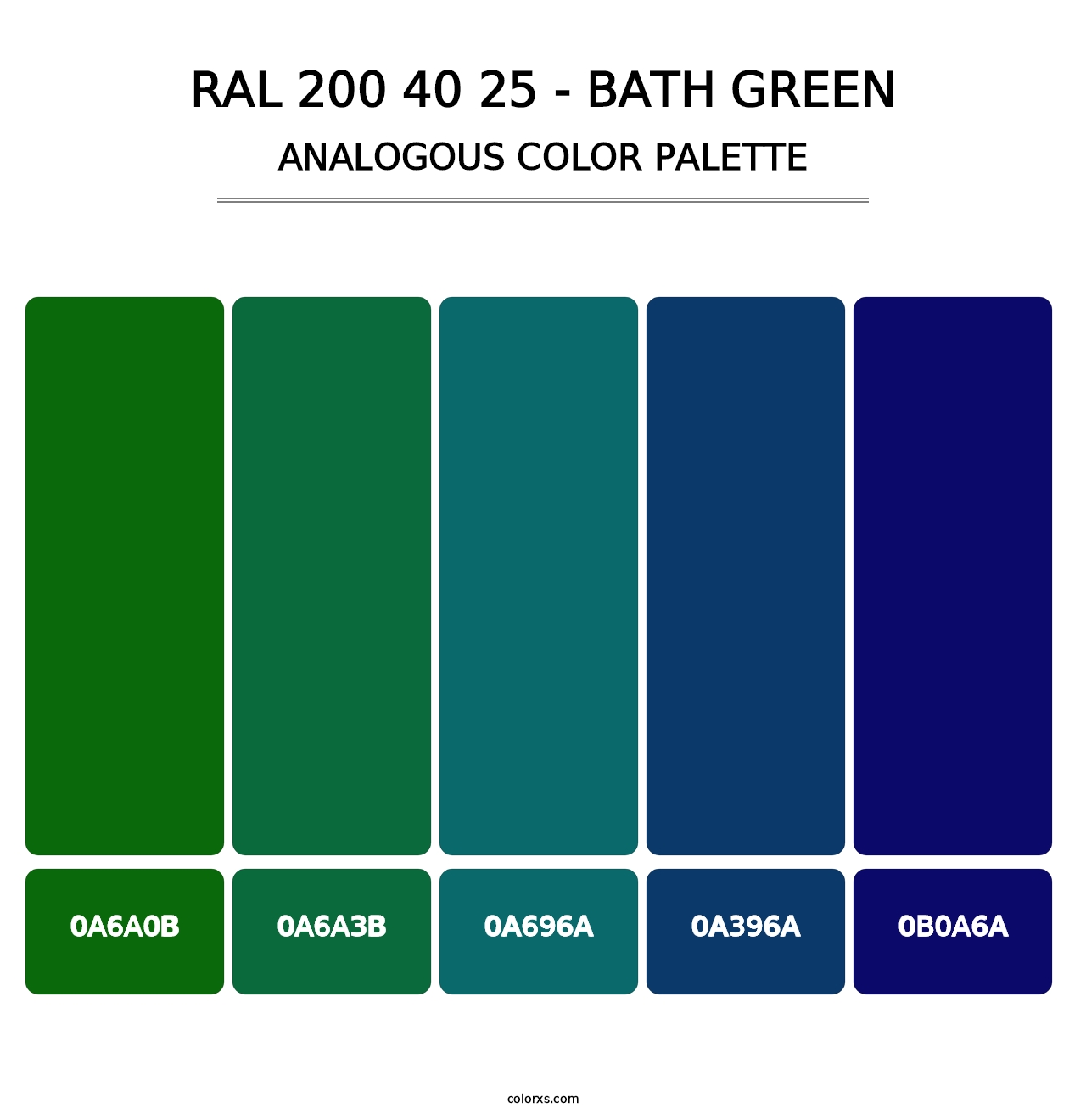 RAL 200 40 25 - Bath Green - Analogous Color Palette
