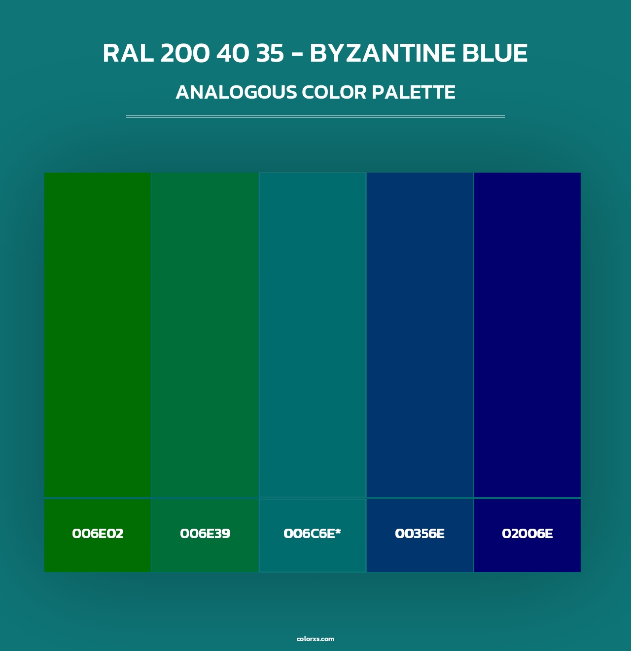RAL 200 40 35 - Byzantine Blue - Analogous Color Palette