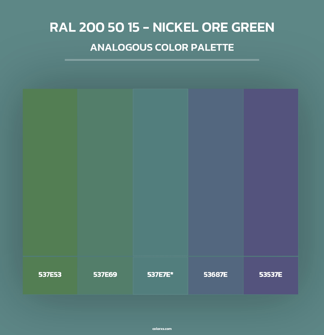 RAL 200 50 15 - Nickel Ore Green - Analogous Color Palette