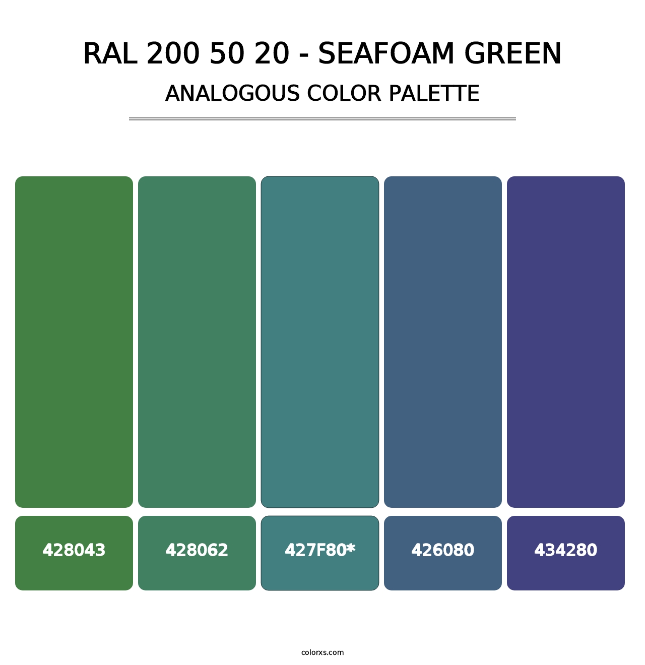 RAL 200 50 20 - Seafoam Green - Analogous Color Palette