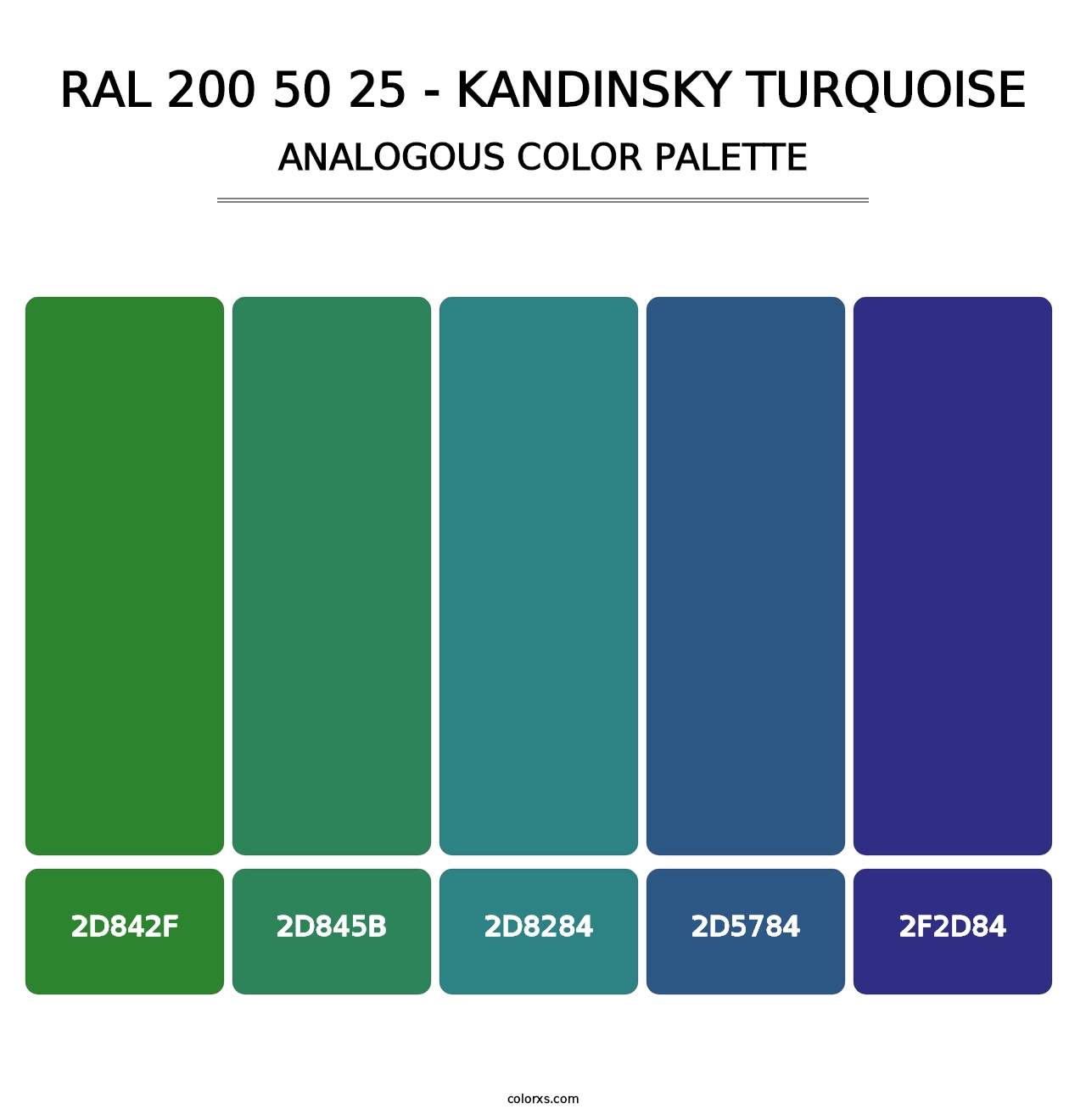 RAL 200 50 25 - Kandinsky Turquoise - Analogous Color Palette