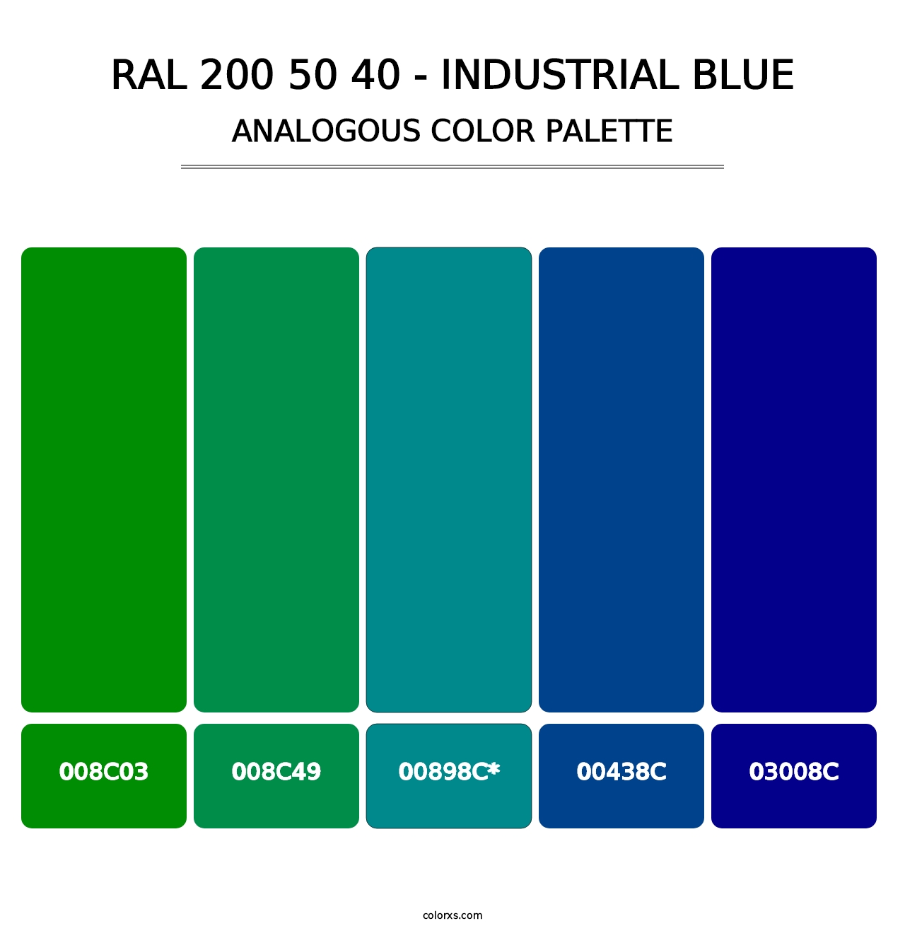 RAL 200 50 40 - Industrial Blue - Analogous Color Palette