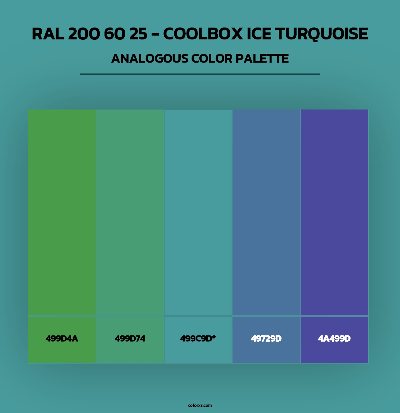 RAL 200 60 25 - Coolbox Ice Turquoise - Analogous Color Palette