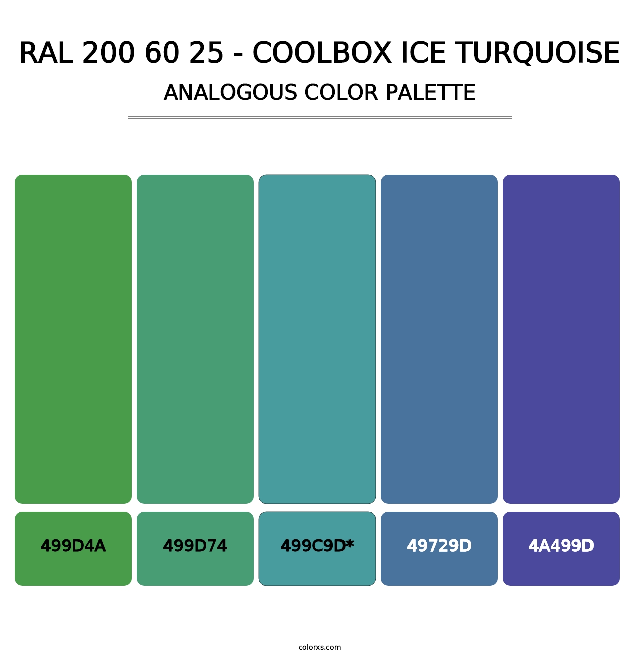 RAL 200 60 25 - Coolbox Ice Turquoise - Analogous Color Palette