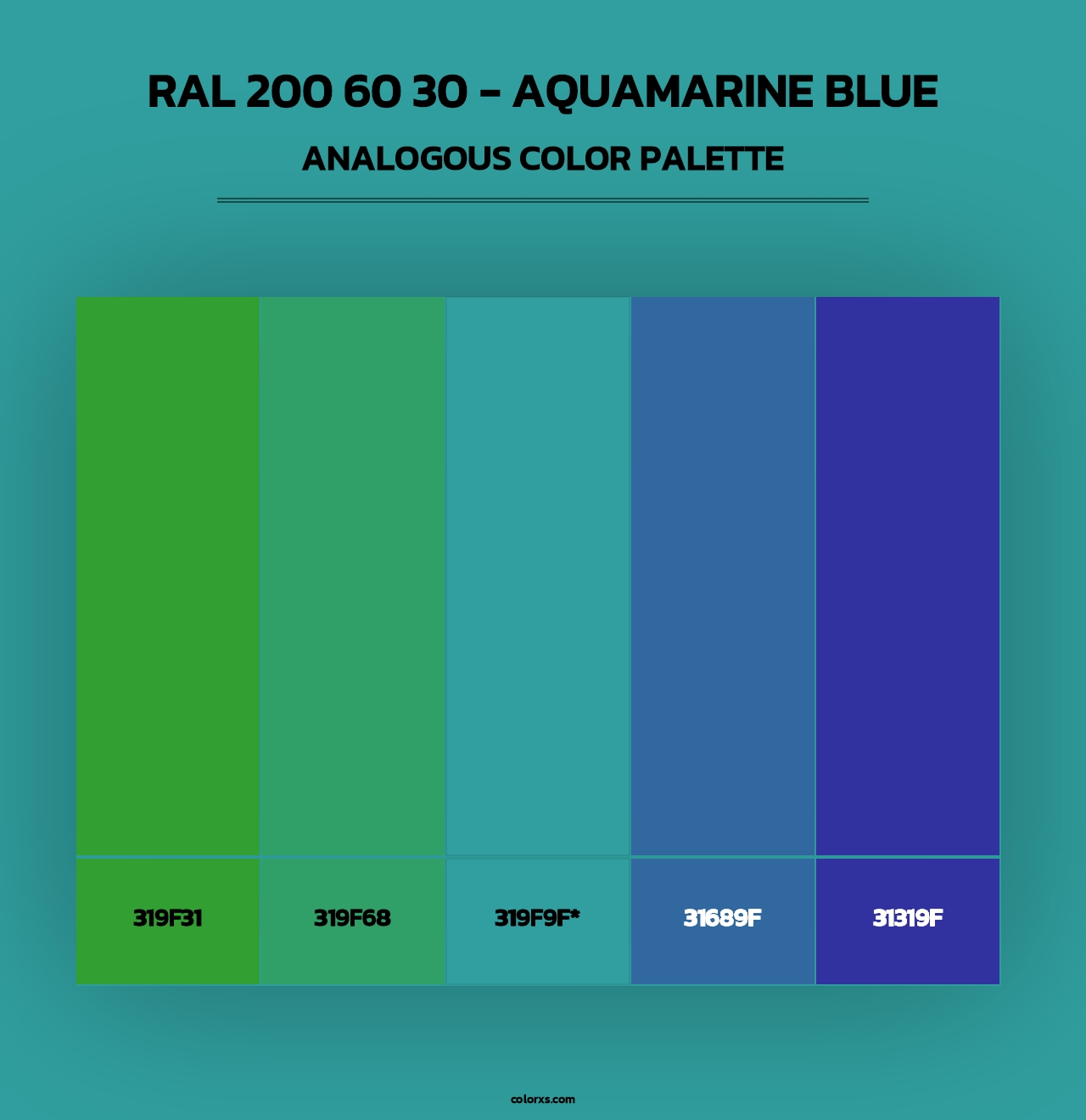 RAL 200 60 30 - Aquamarine Blue - Analogous Color Palette