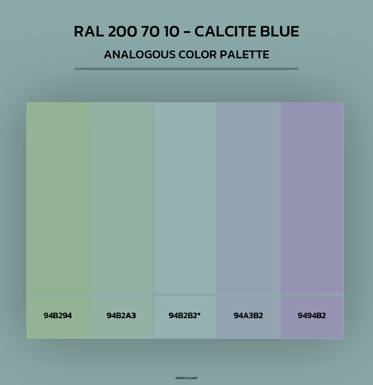 RAL 200 70 10 - Calcite Blue - Analogous Color Palette