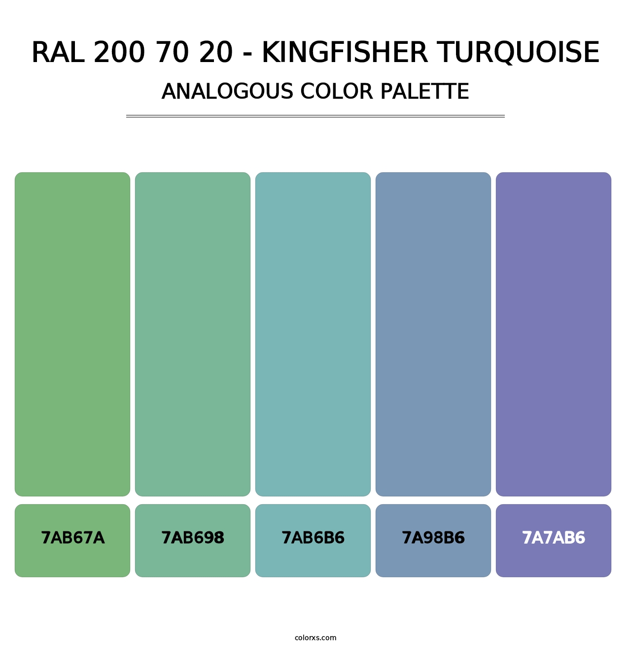 RAL 200 70 20 - Kingfisher Turquoise - Analogous Color Palette