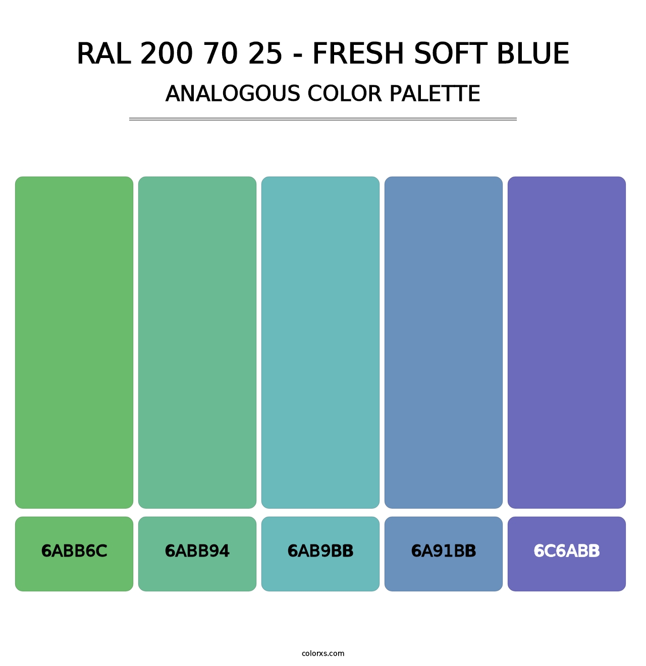 RAL 200 70 25 - Fresh Soft Blue - Analogous Color Palette