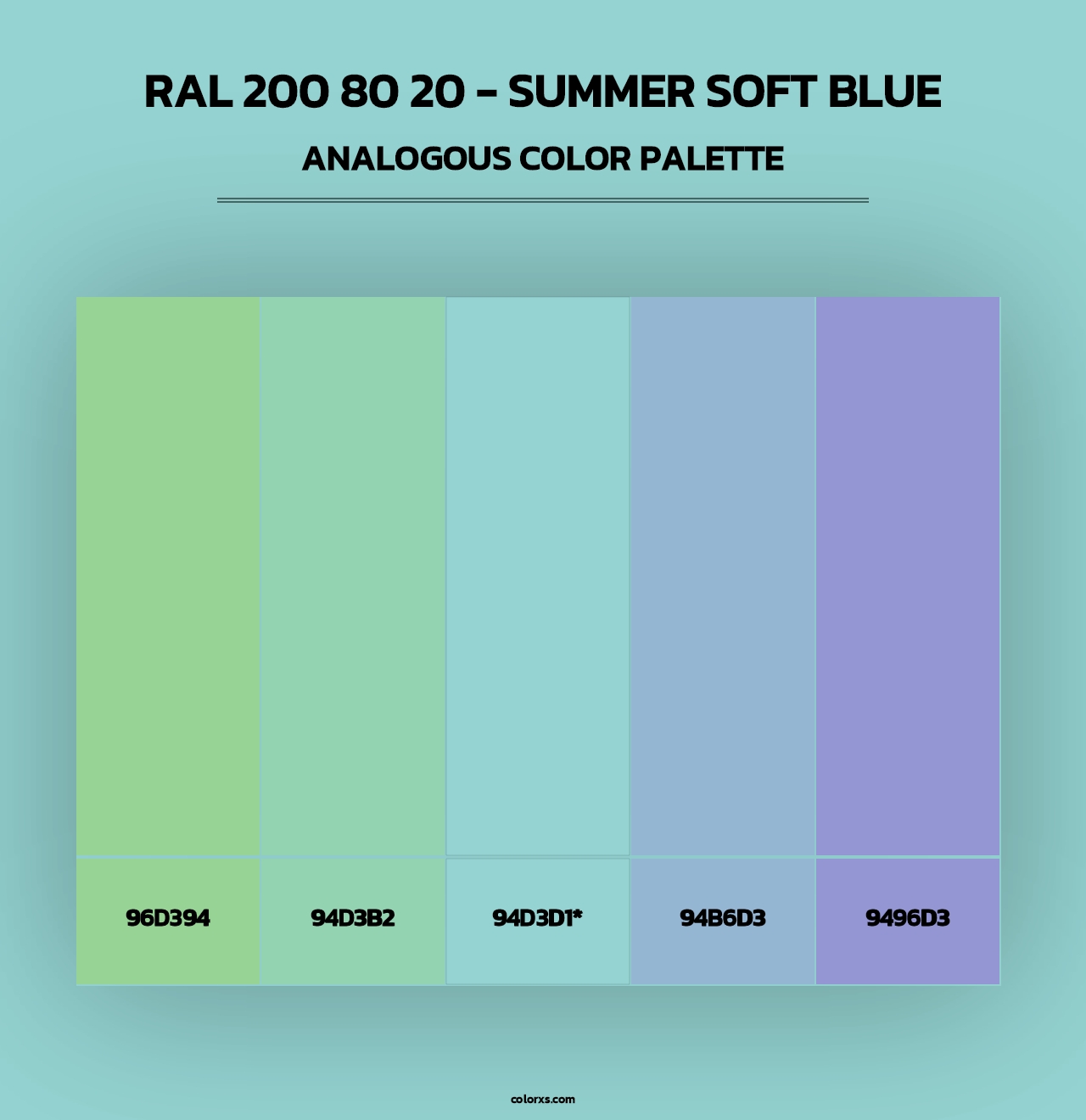 RAL 200 80 20 - Summer Soft Blue - Analogous Color Palette
