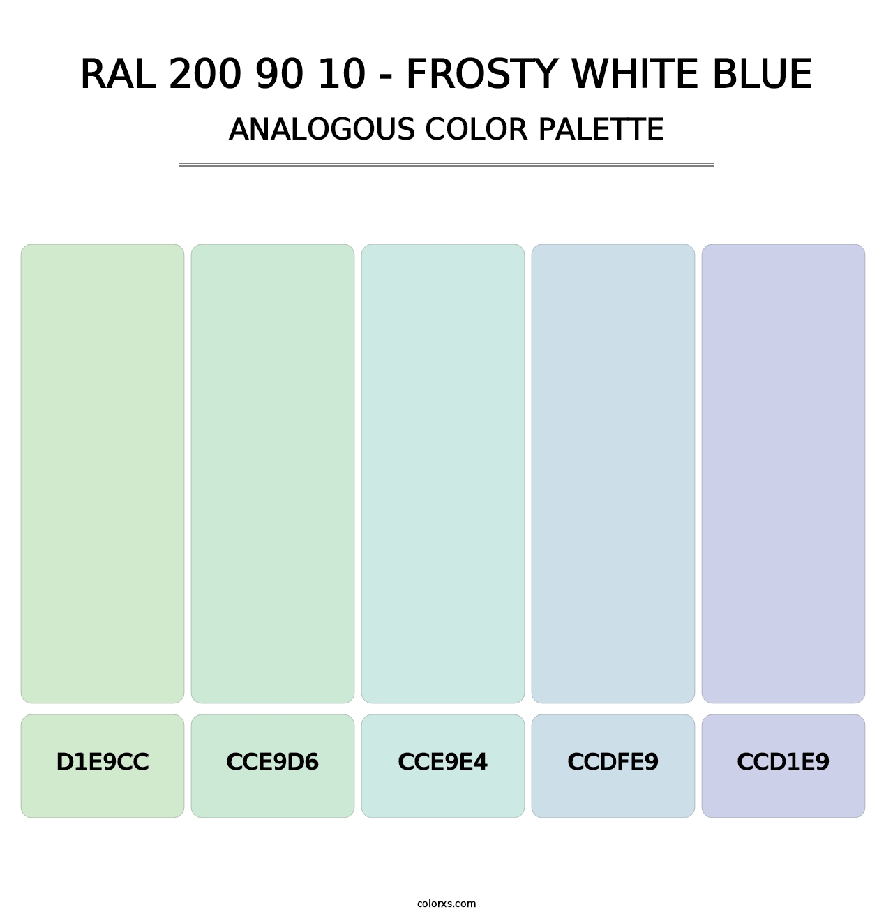 RAL 200 90 10 - Frosty White Blue - Analogous Color Palette