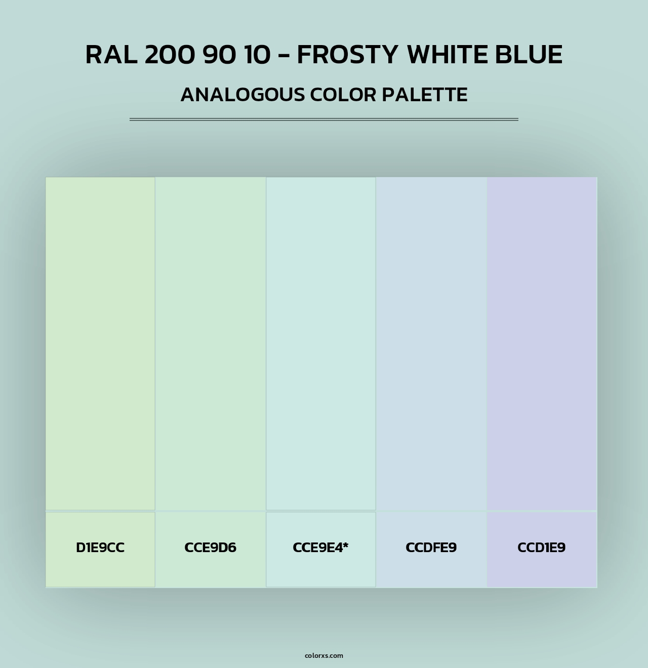 RAL 200 90 10 - Frosty White Blue - Analogous Color Palette