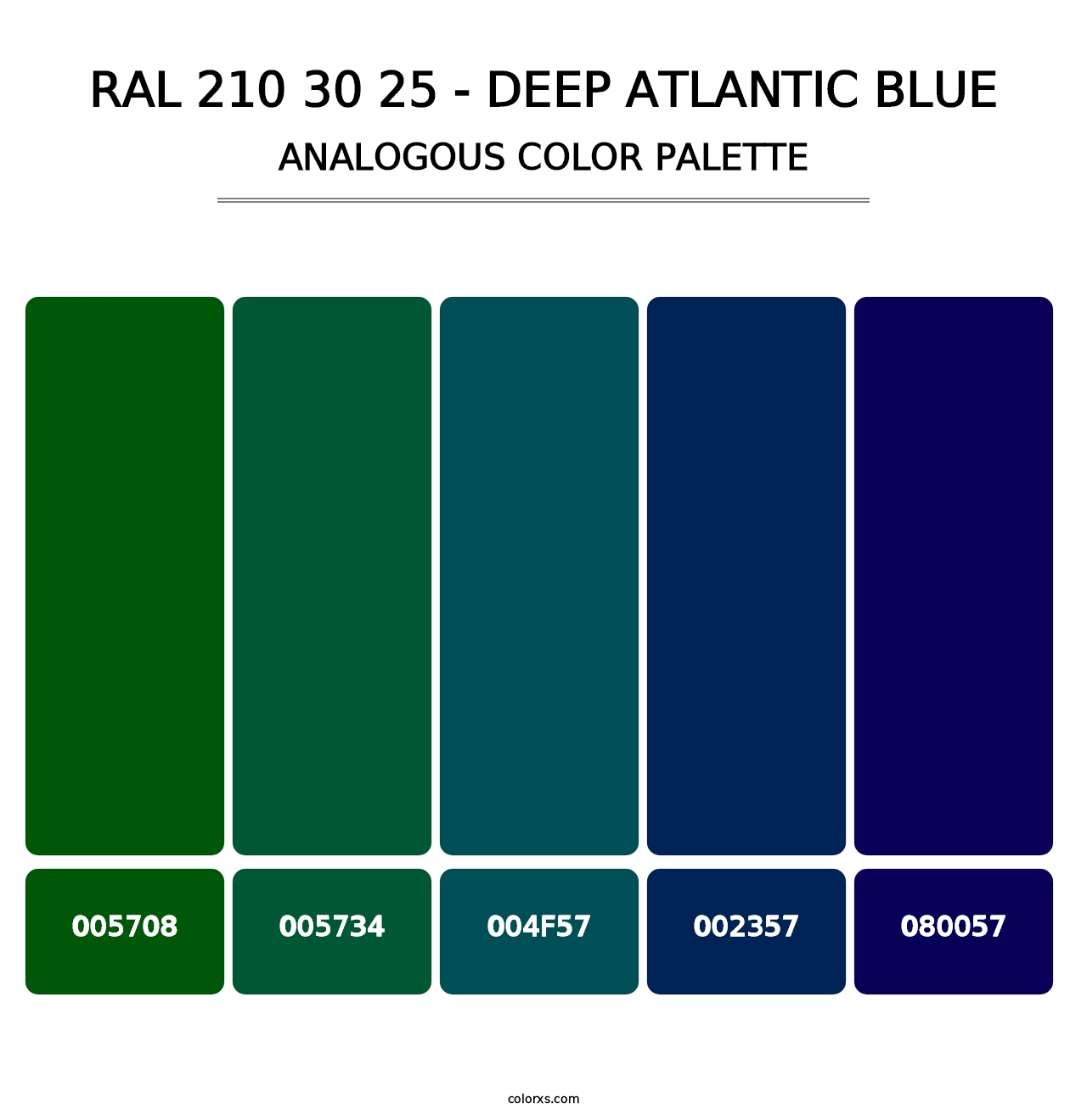 RAL 210 30 25 - Deep Atlantic Blue - Analogous Color Palette