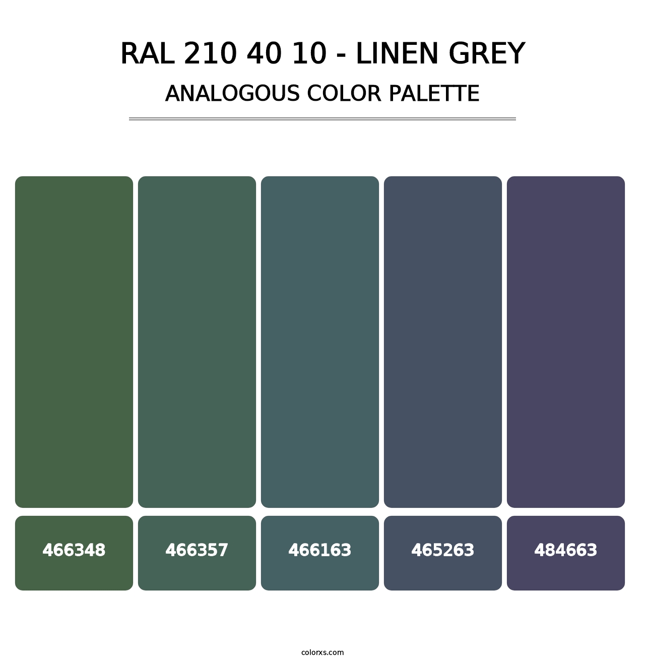 RAL 210 40 10 - Linen Grey - Analogous Color Palette