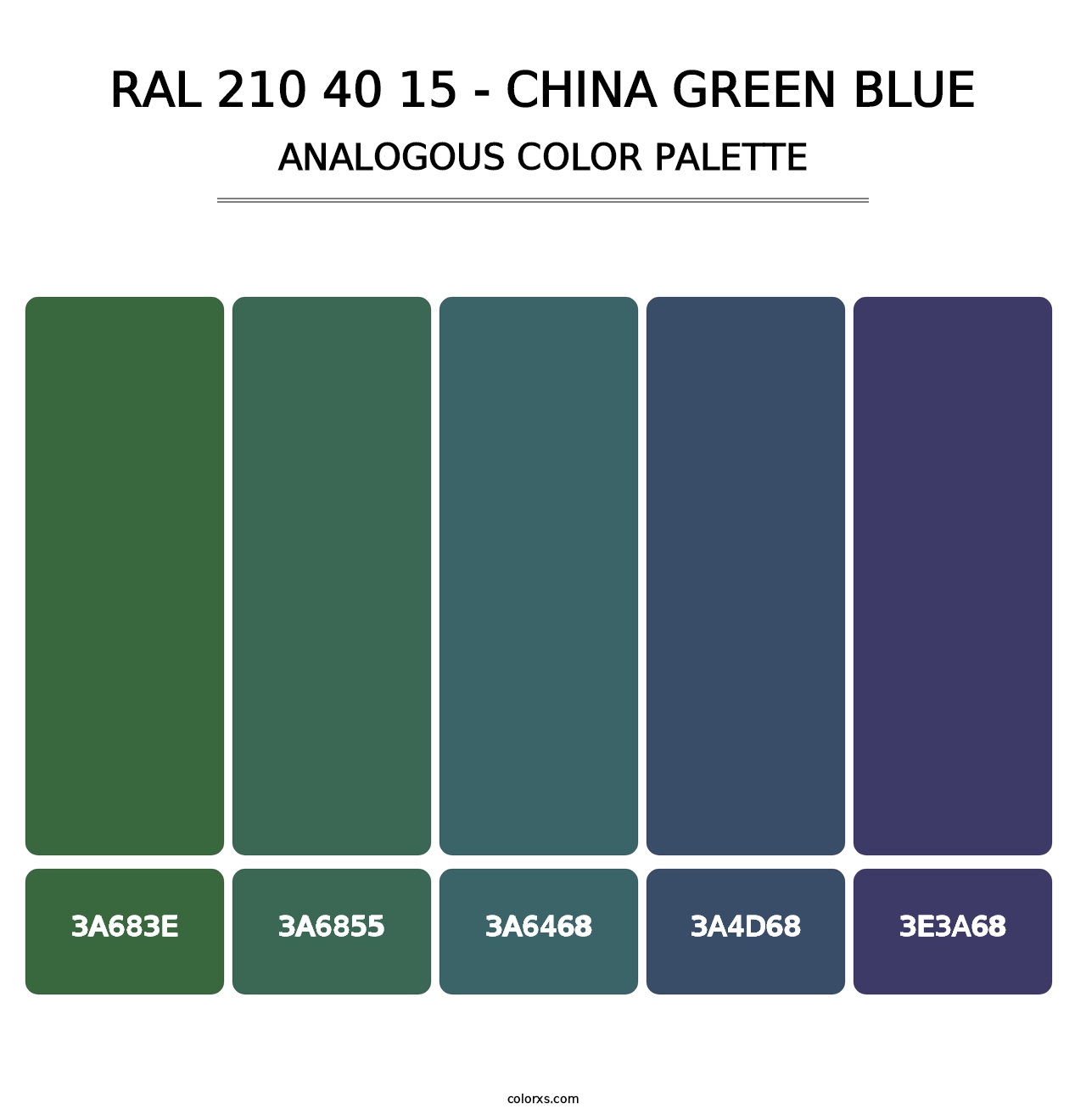RAL 210 40 15 - China Green Blue - Analogous Color Palette