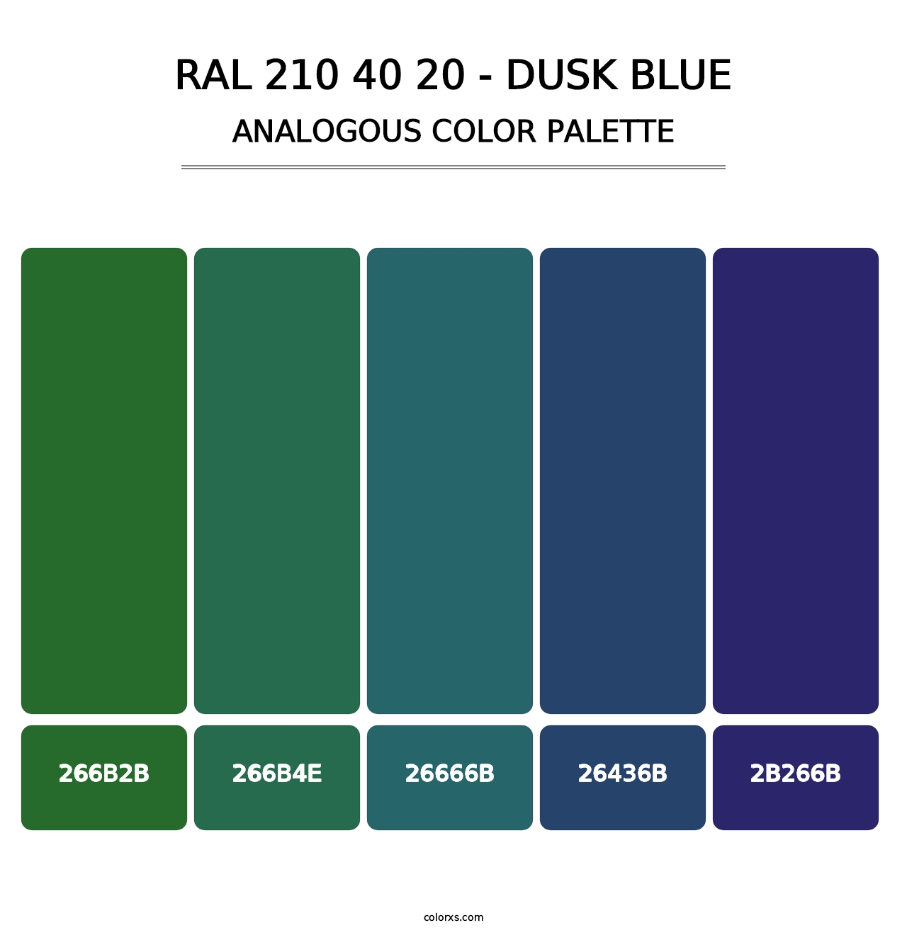 RAL 210 40 20 - Dusk Blue - Analogous Color Palette