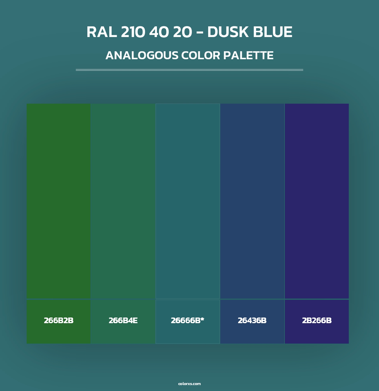 RAL 210 40 20 - Dusk Blue - Analogous Color Palette