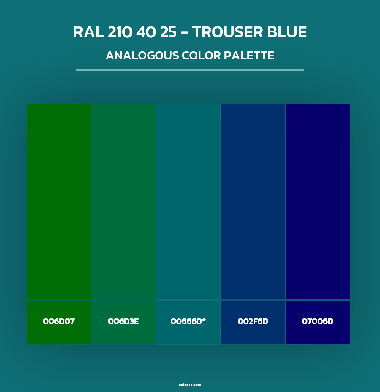 RAL 210 40 25 - Trouser Blue - Analogous Color Palette
