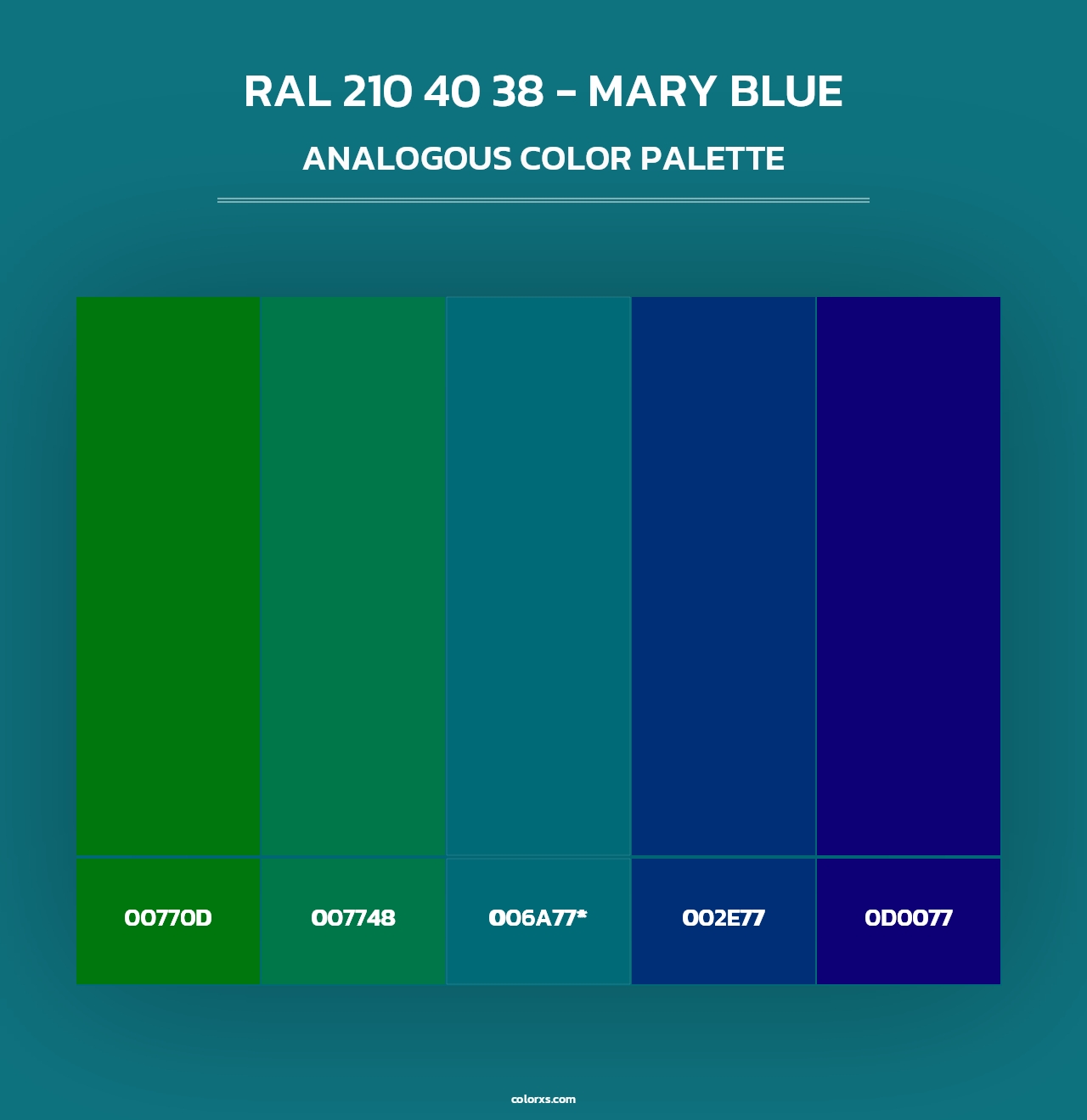 RAL 210 40 38 - Mary Blue - Analogous Color Palette