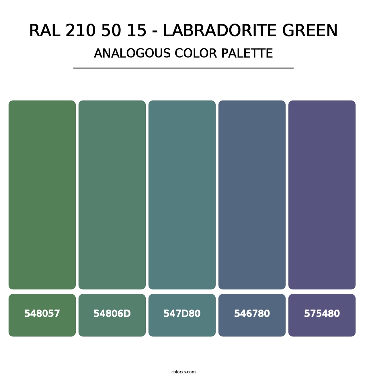 RAL 210 50 15 - Labradorite Green - Analogous Color Palette