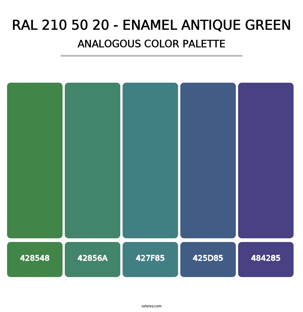 RAL 210 50 20 - Enamel Antique Green - Analogous Color Palette