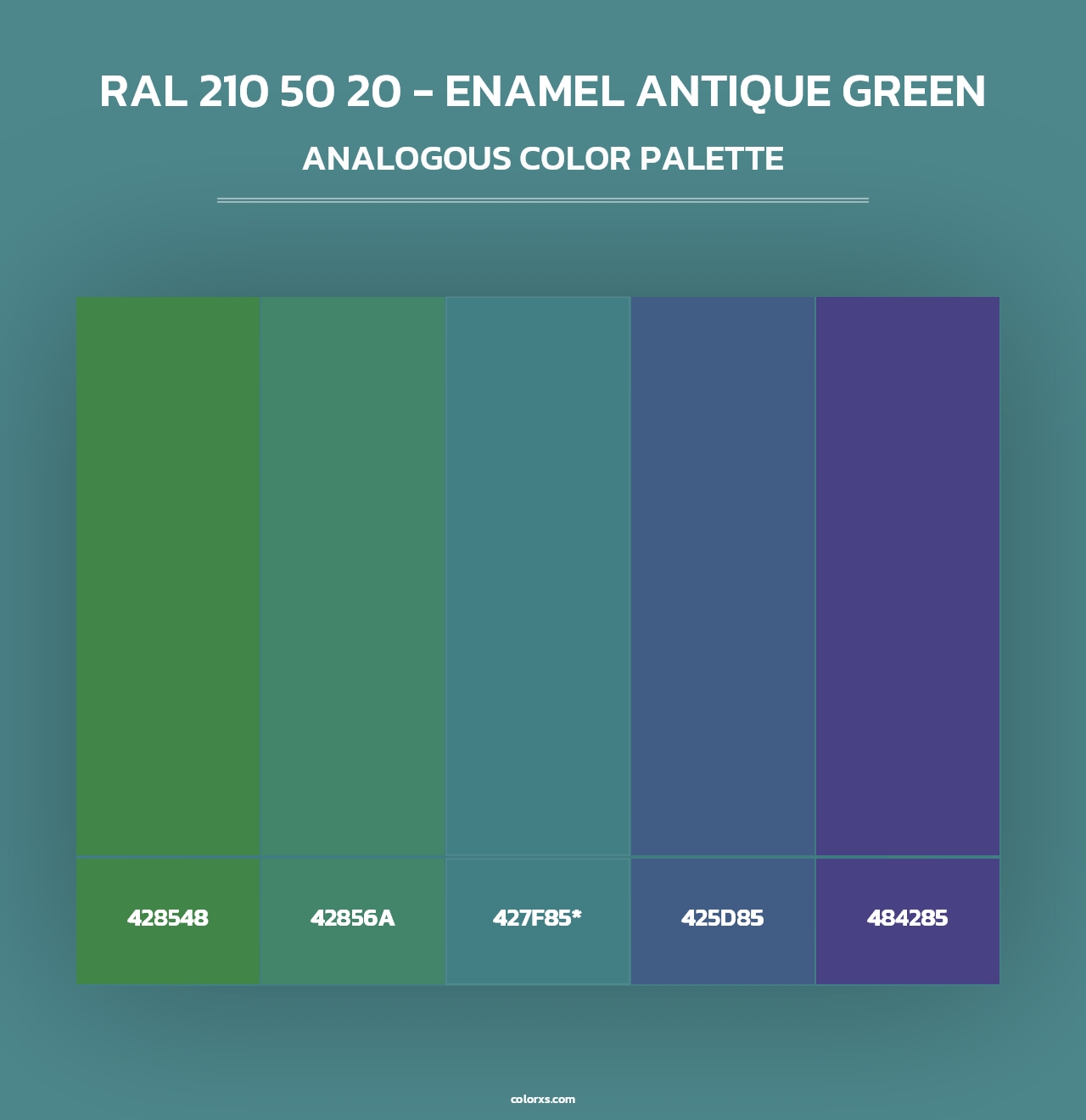 RAL 210 50 20 - Enamel Antique Green - Analogous Color Palette