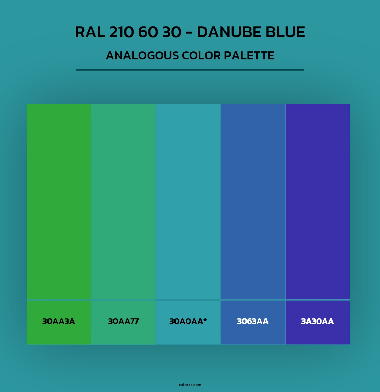 RAL 210 60 30 - Danube Blue - Analogous Color Palette