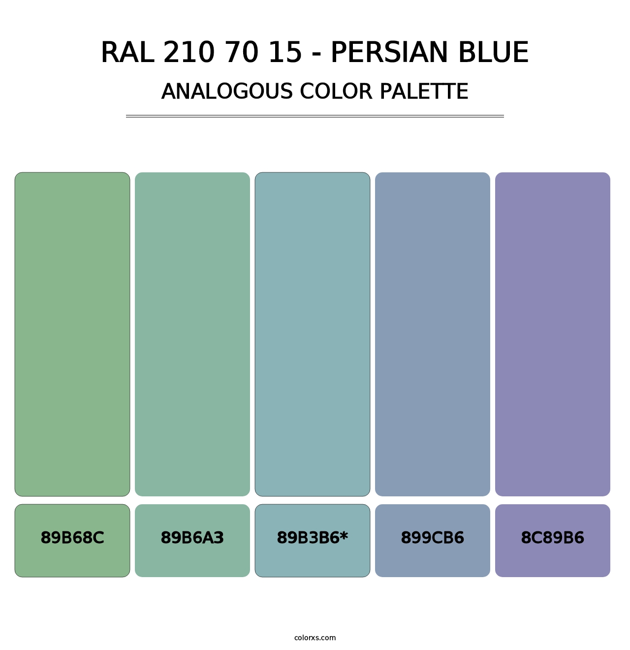 RAL 210 70 15 - Persian Blue - Analogous Color Palette