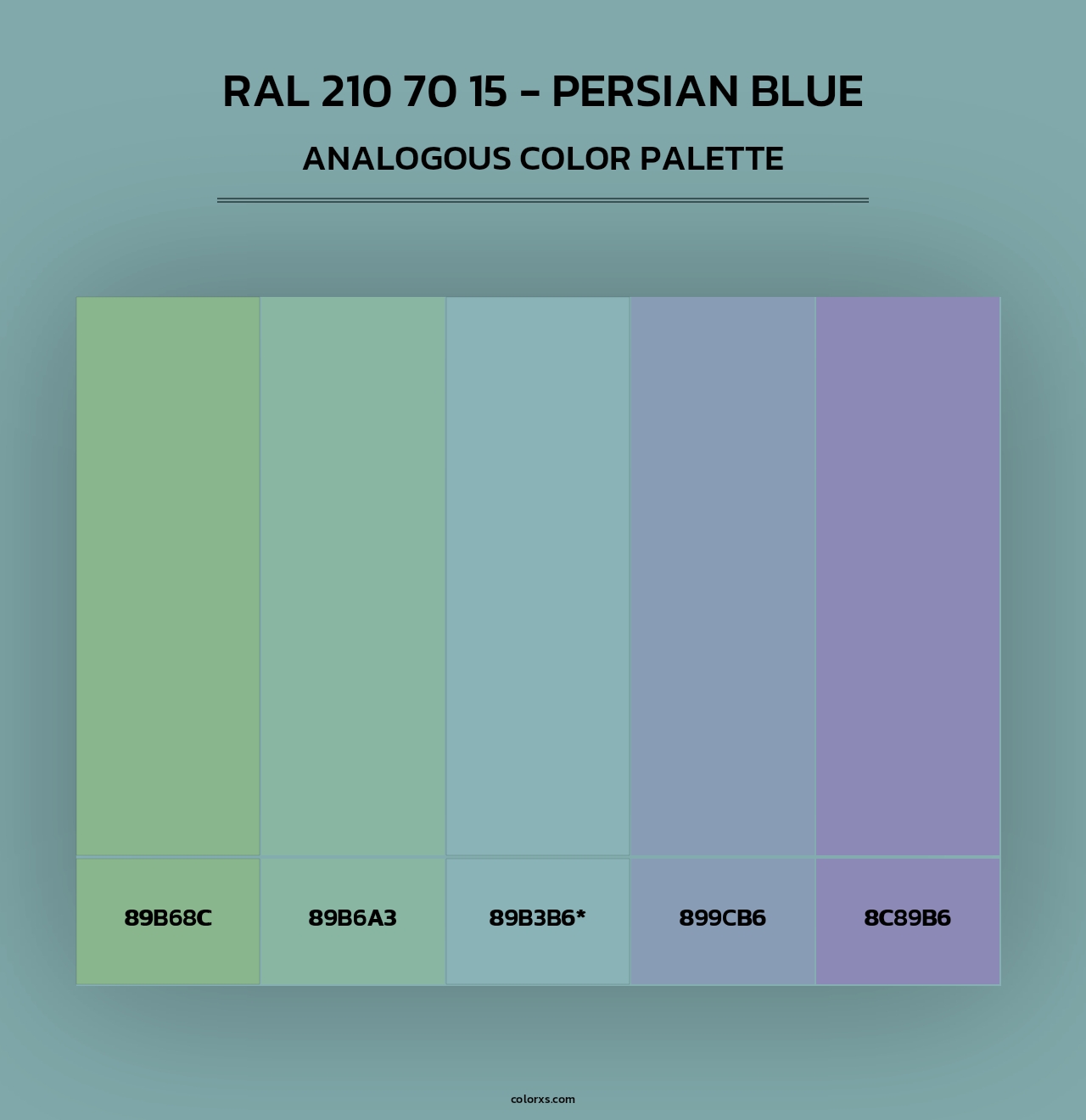 RAL 210 70 15 - Persian Blue - Analogous Color Palette