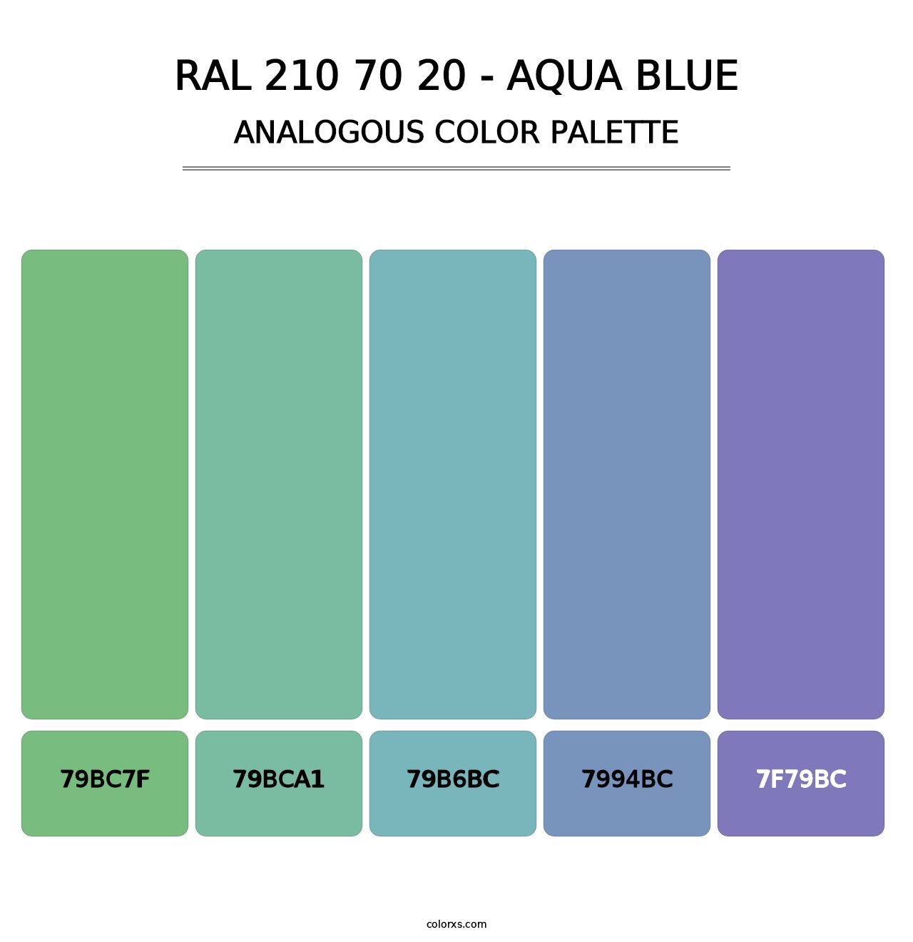 RAL 210 70 20 - Aqua Blue - Analogous Color Palette