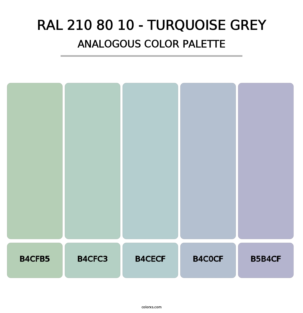 RAL 210 80 10 - Turquoise Grey - Analogous Color Palette
