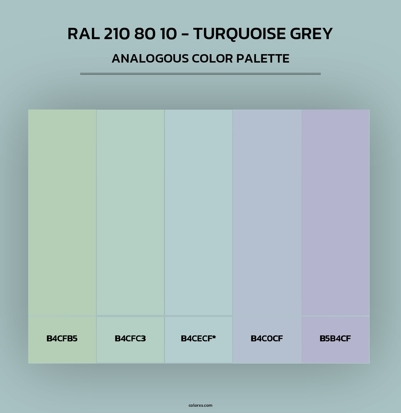 RAL 210 80 10 - Turquoise Grey - Analogous Color Palette